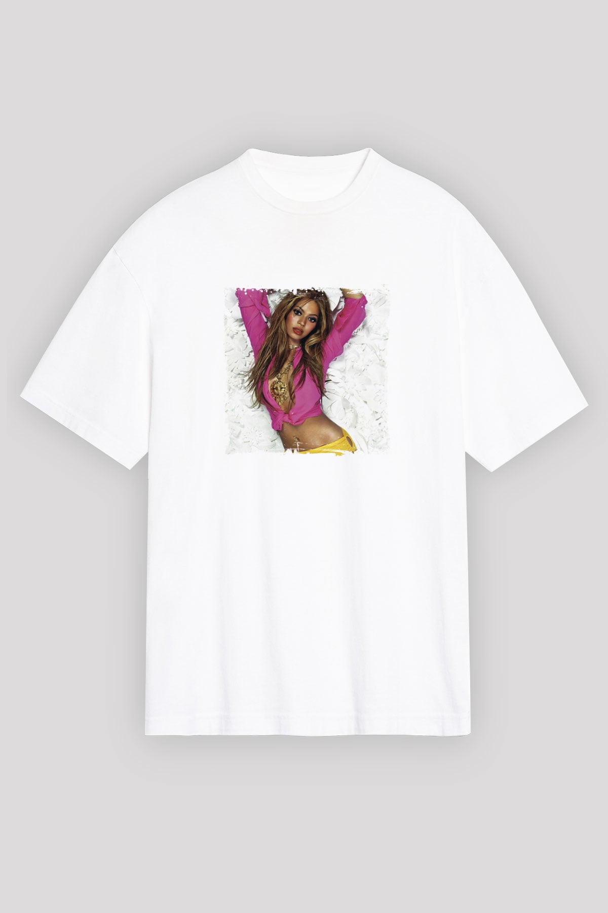 Beyonce Baskılı Unisex Beyaz Tişört