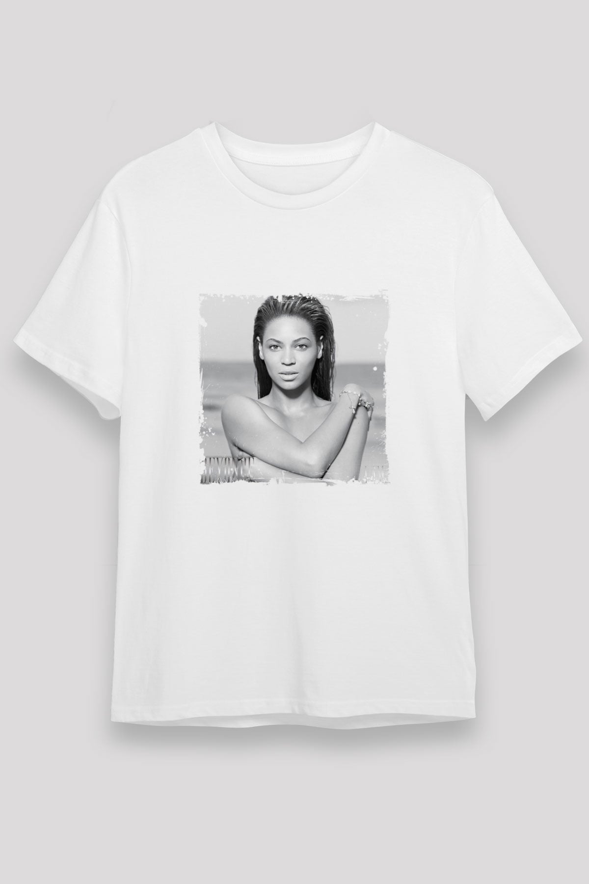Beyonce Baskılı Unisex Beyaz Tişört