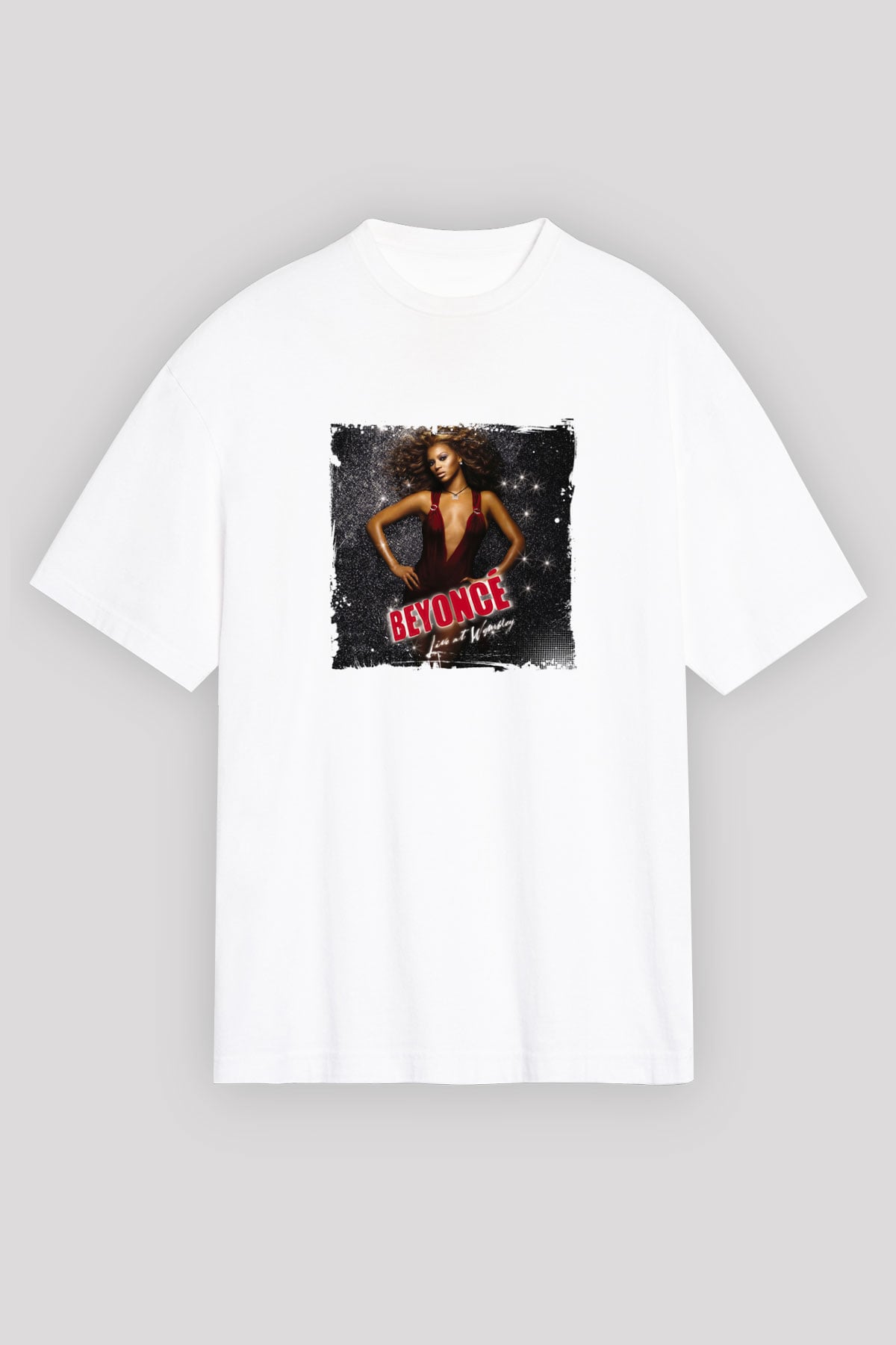 Beyonce Baskılı Unisex Beyaz Tişört