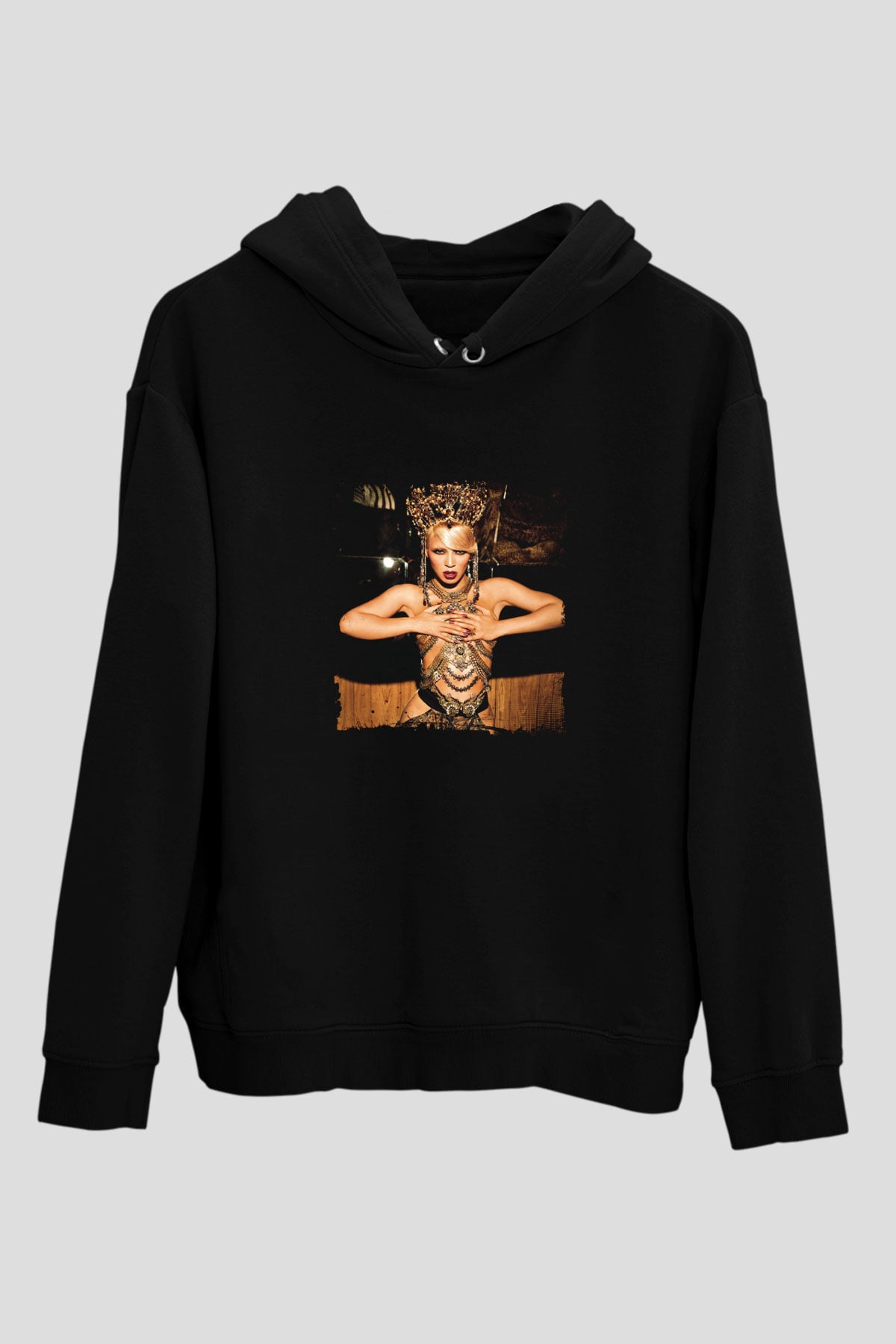 Beyonce Baskılı Unisex Siyah Hoodie