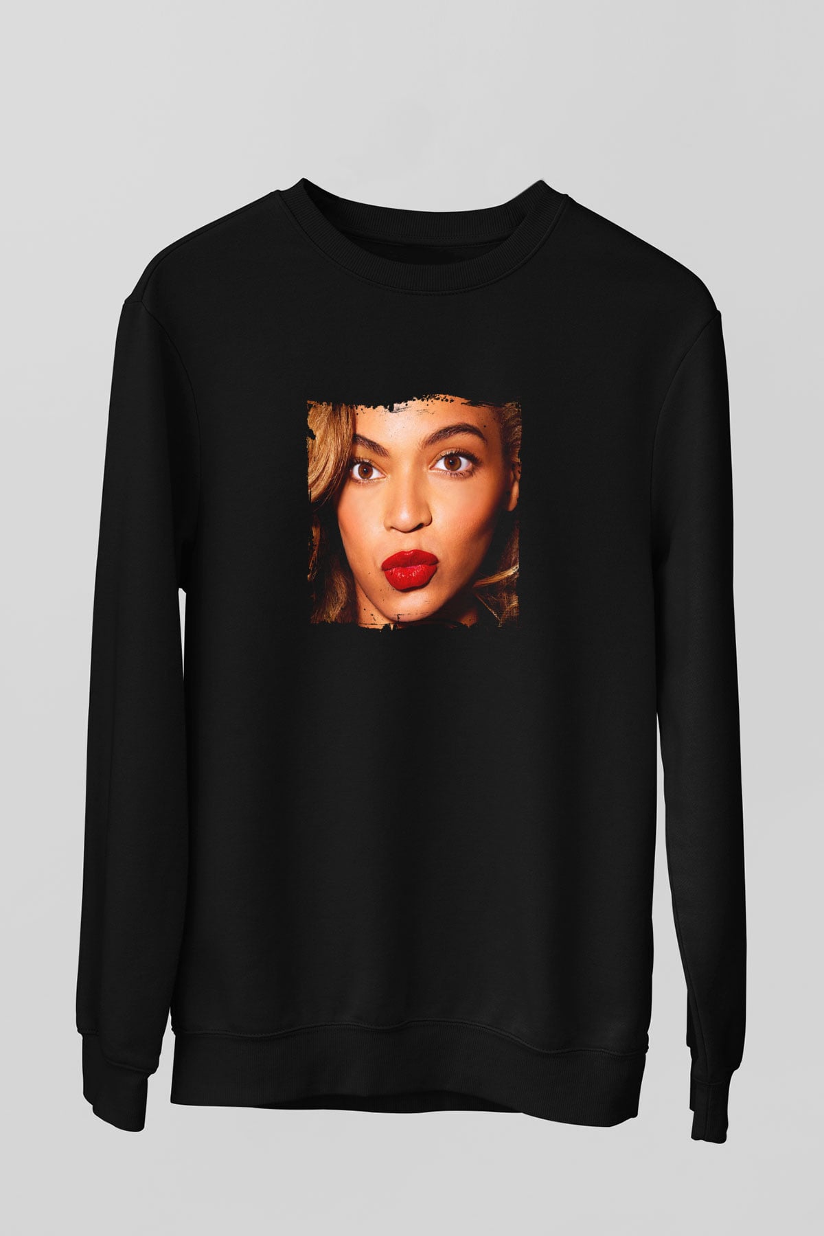 Beyonce Baskılı Unisex Siyah Sweatshirt