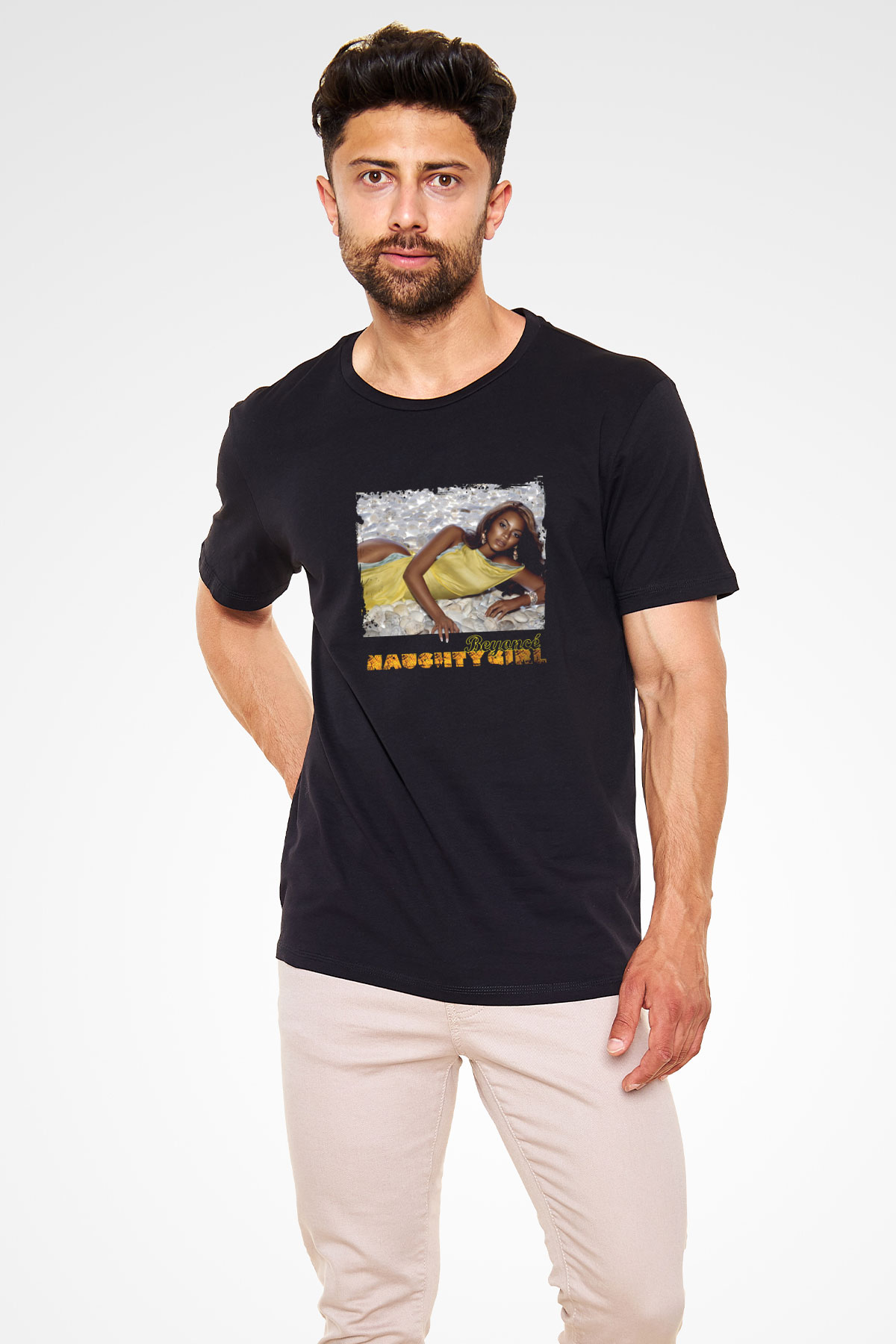 Beyonce Baskılı Unisex Siyah Tişört