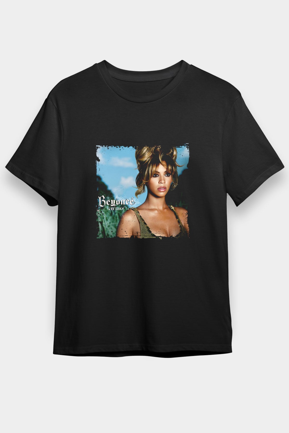Beyonce Baskılı Unisex Siyah Tişört