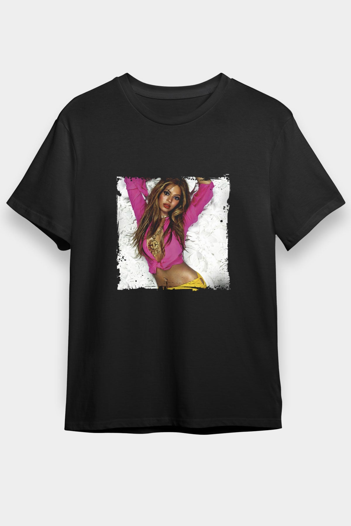 Beyonce Baskılı Unisex Siyah Tişört