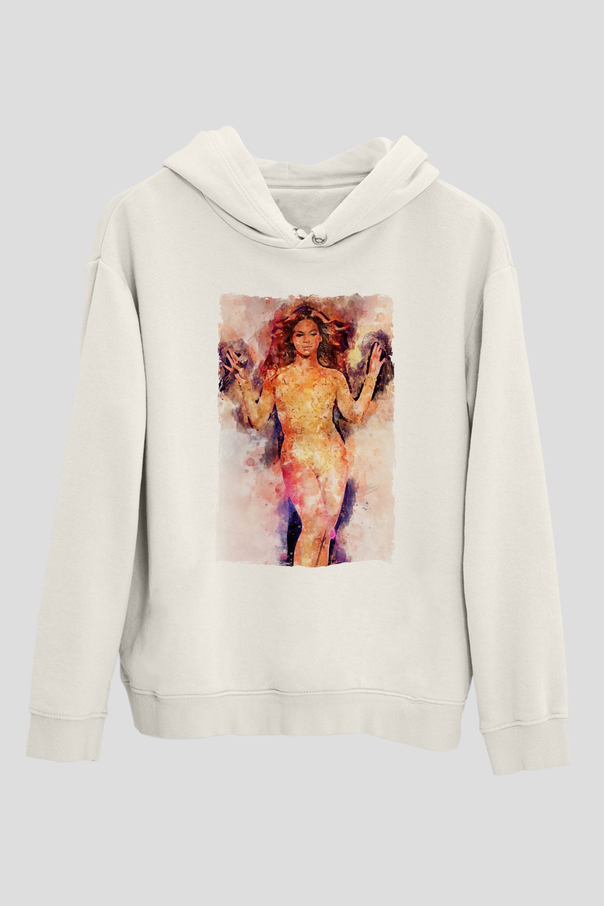 Beyonce Beyaz Unisex Kapüşonlu Sweatshirt