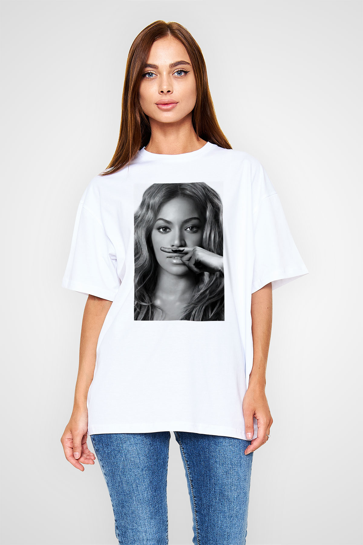Beyonce Beyaz Unisex Oversize Tişört T-Shirt