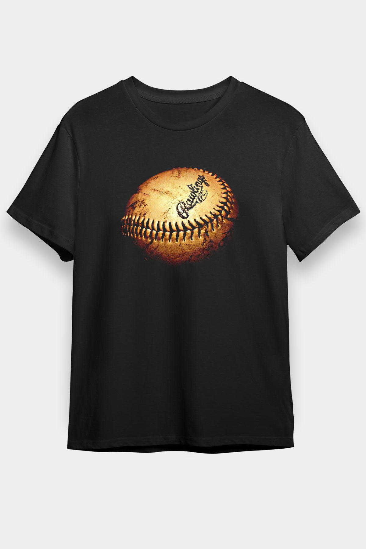 Beyzbol - Baseball Baskılı Unisex Siyah Tişört - Tshirt