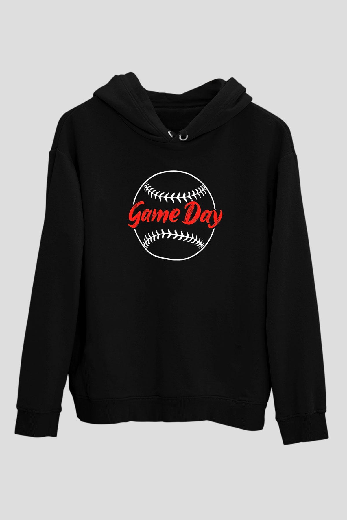 Beyzbol - Baseball Baskılı Unisex Siyah Hoodie