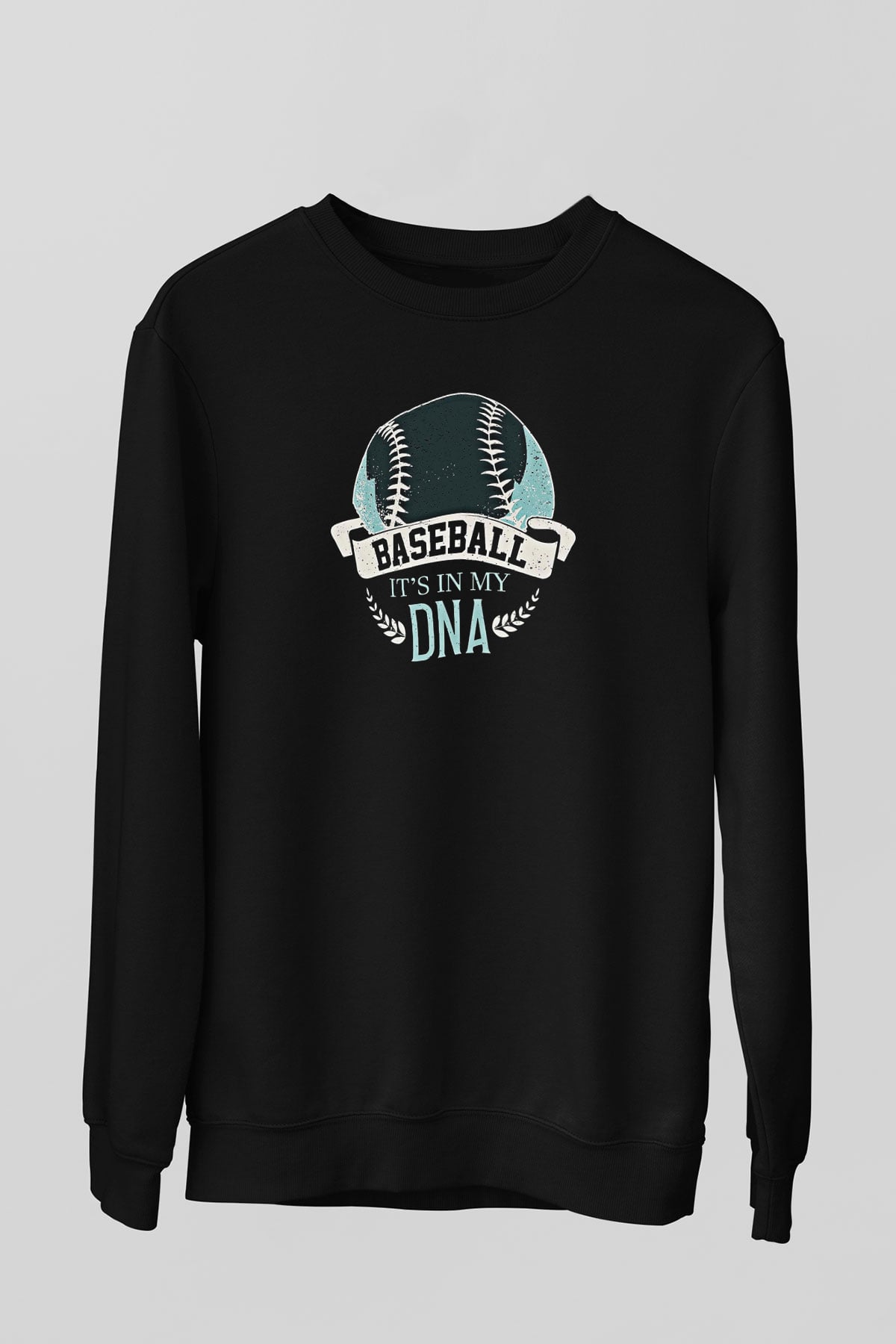 Beyzbol - Baseball Baskılı Unisex Siyah Sweatshirt