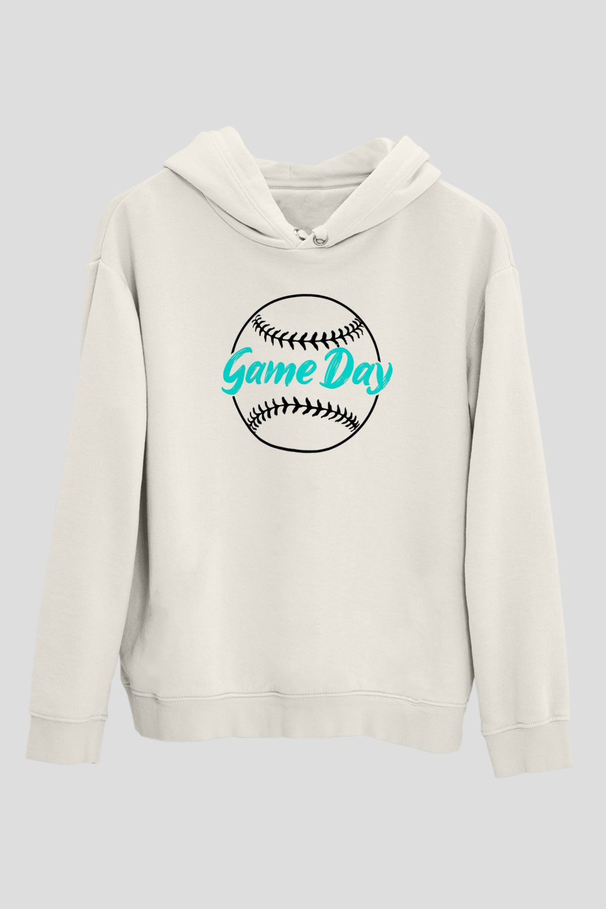 Beyzbol Baskılı Unisex Ekru Hoodie
