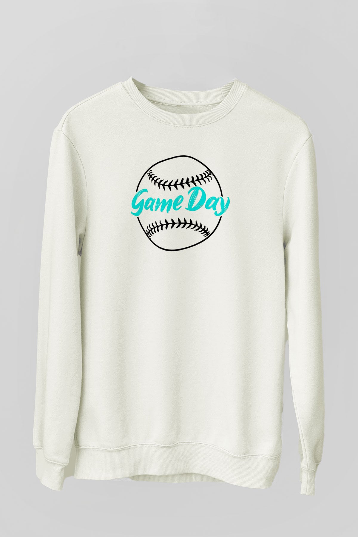 Beyzbol Baskılı Unisex Ekru Sweatshirt