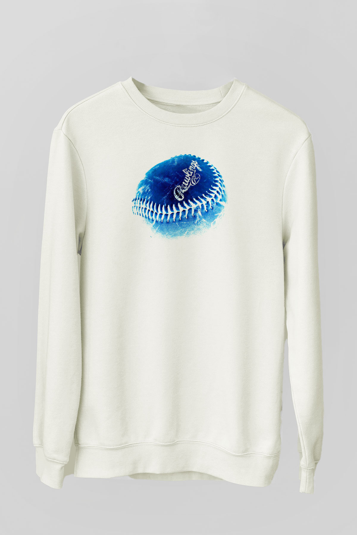 Beyzbol Baskılı Unisex Ekru Sweatshirt