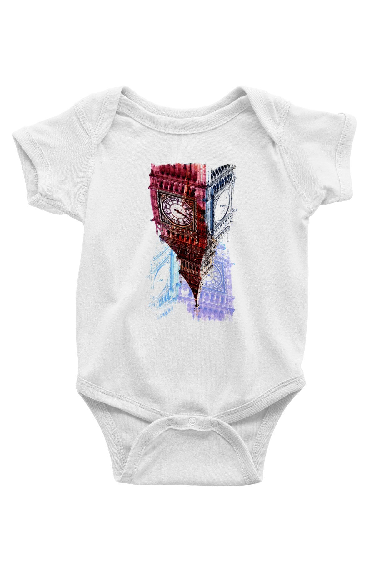 Big Ben Baskılı Beyaz Unisex Bebek Body - Zıbın