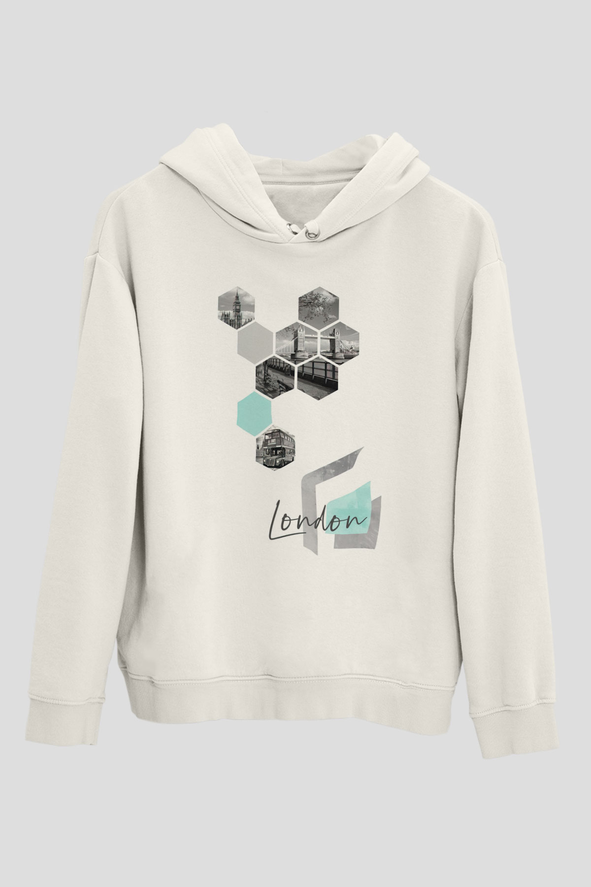 Big Ben Beyaz Unisex Hoodie