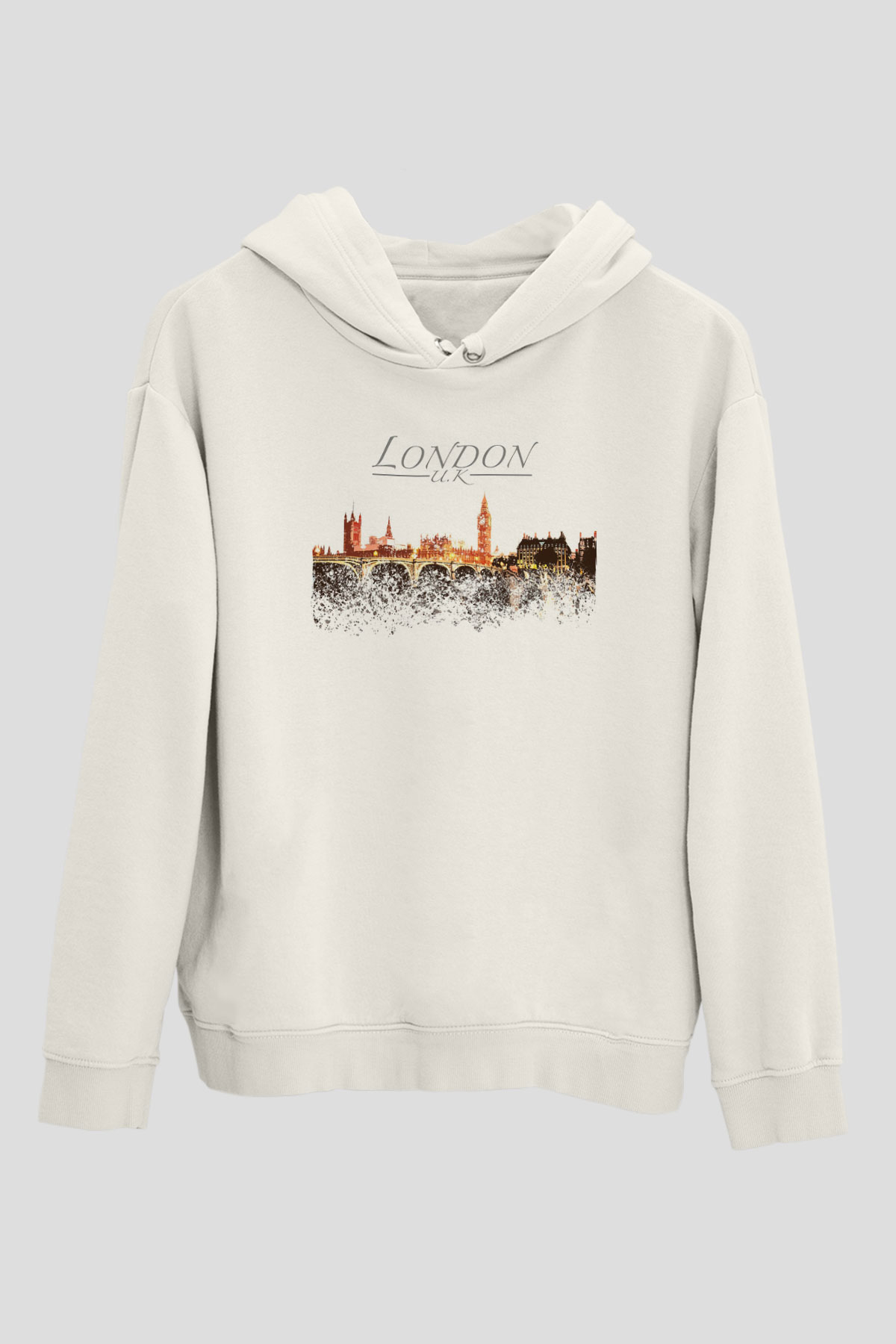 Big Ben Beyaz Unisex Hoodie