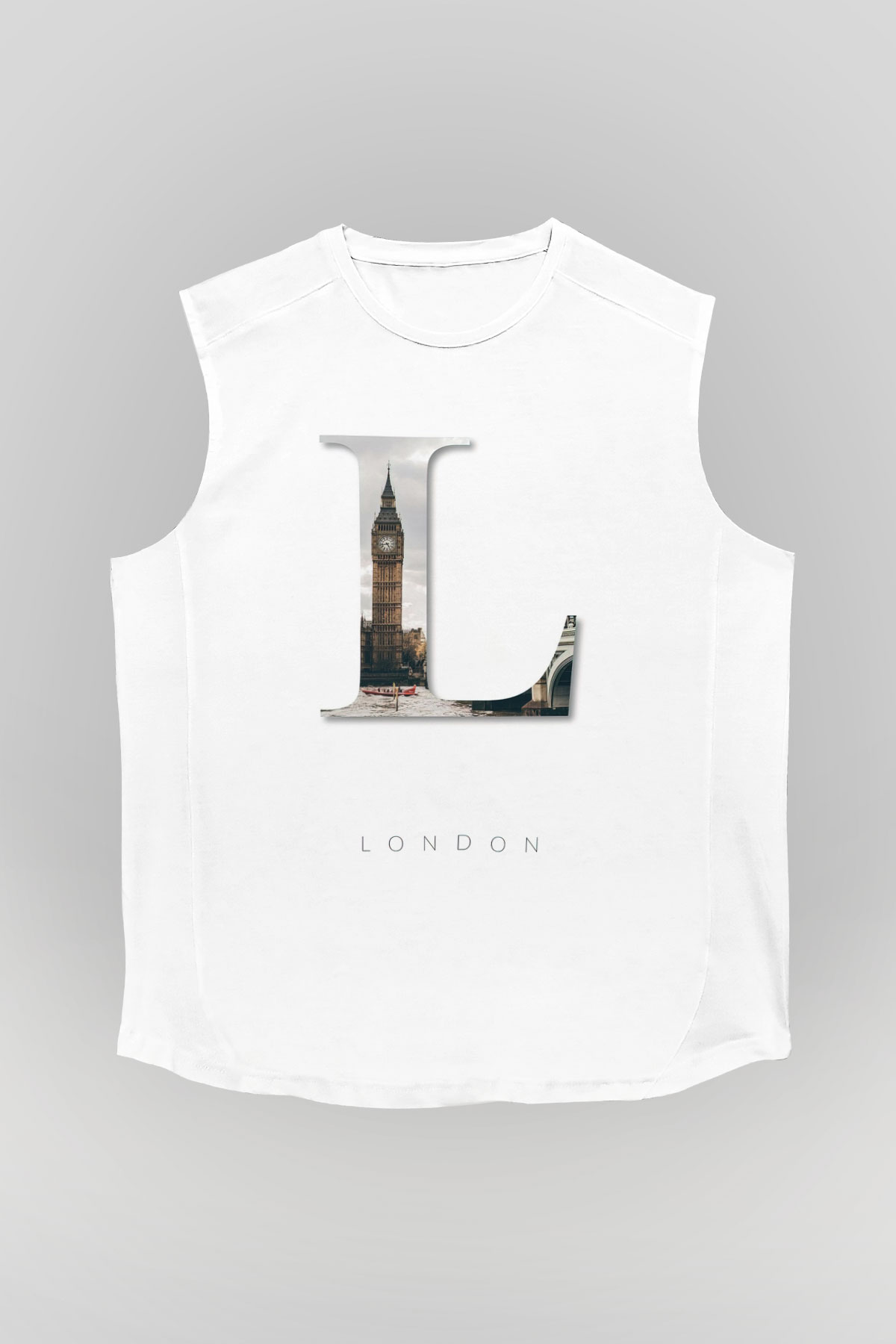Big Ben Beyaz Unisex Kolsuz Tişört