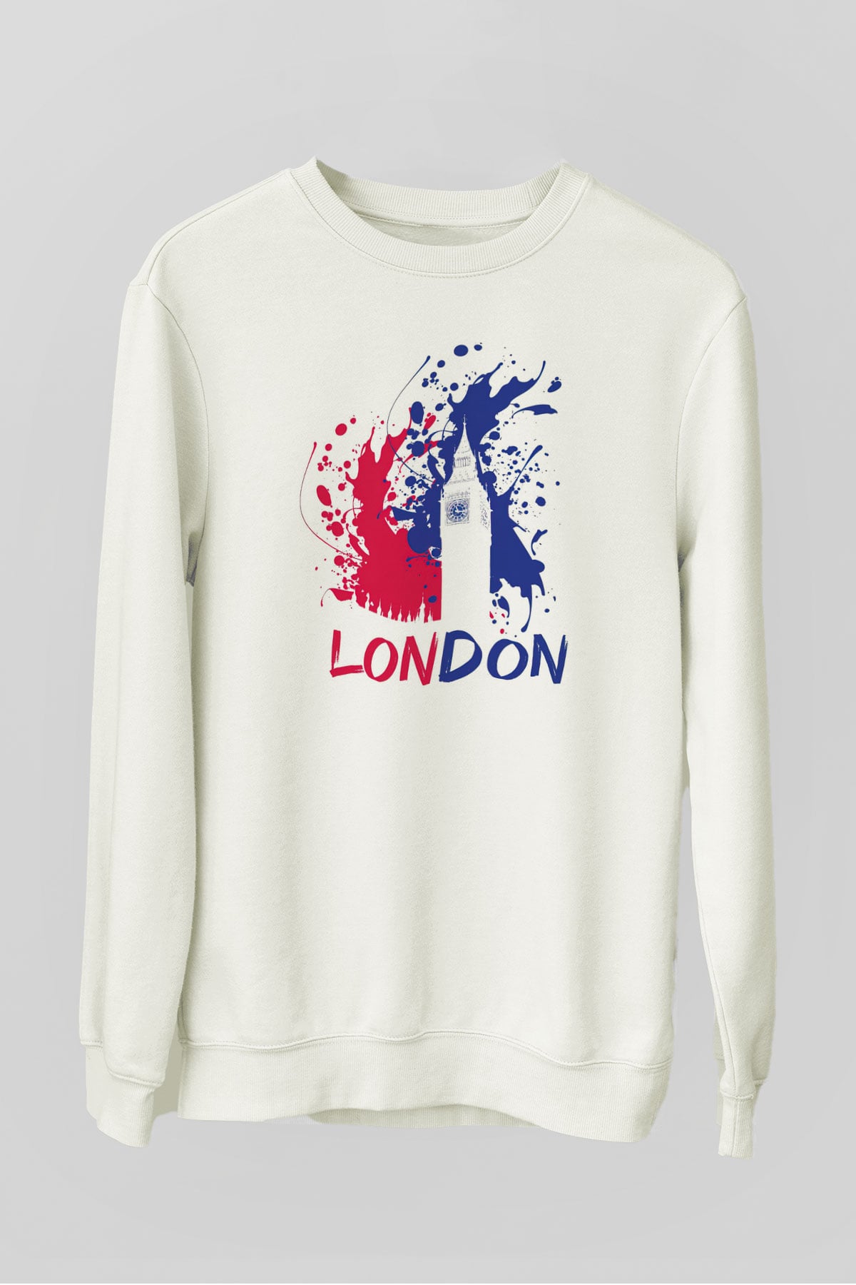 Big Ben Beyaz Unisex Sweatshirt