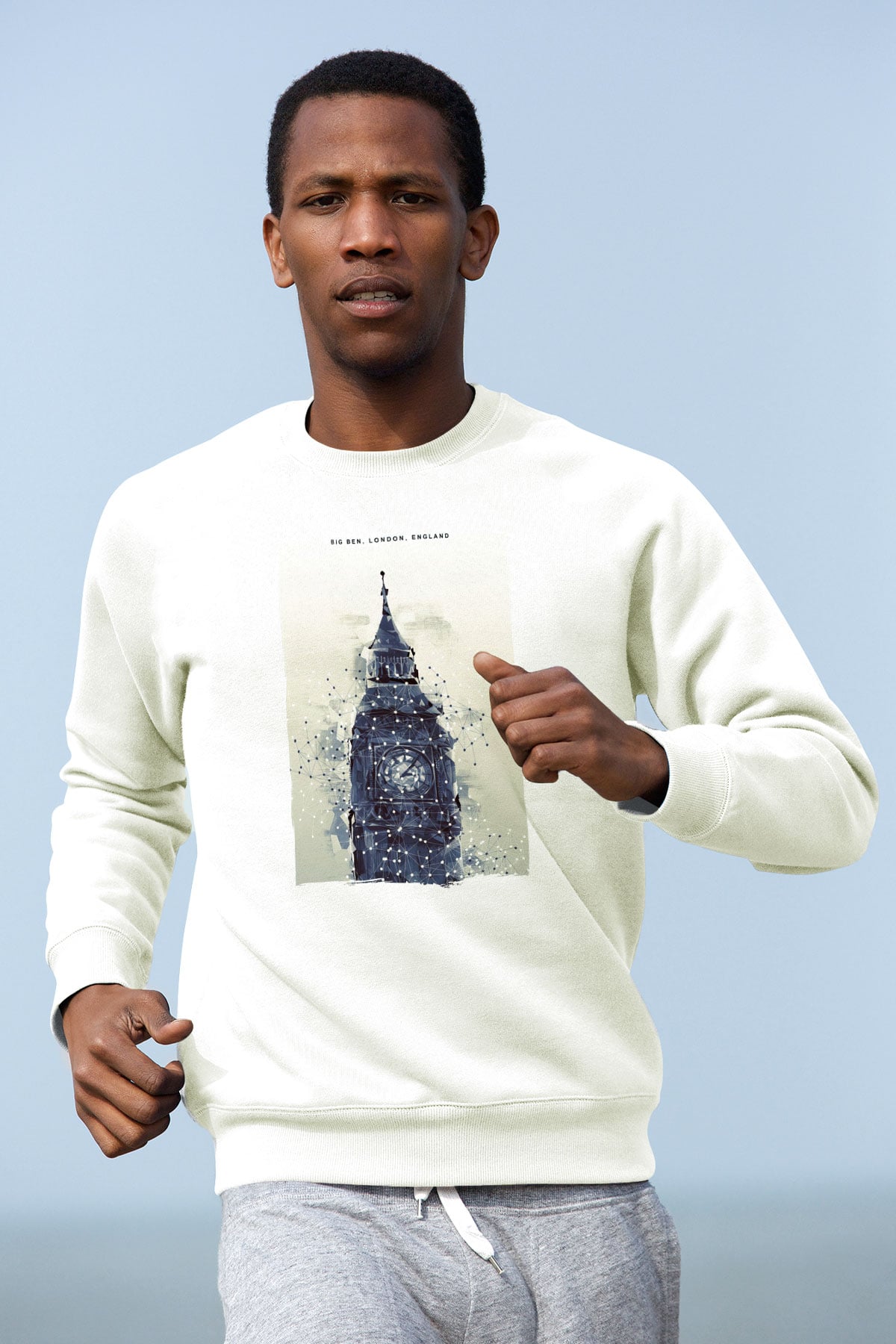 Big Ben Beyaz Unisex Sweatshirt