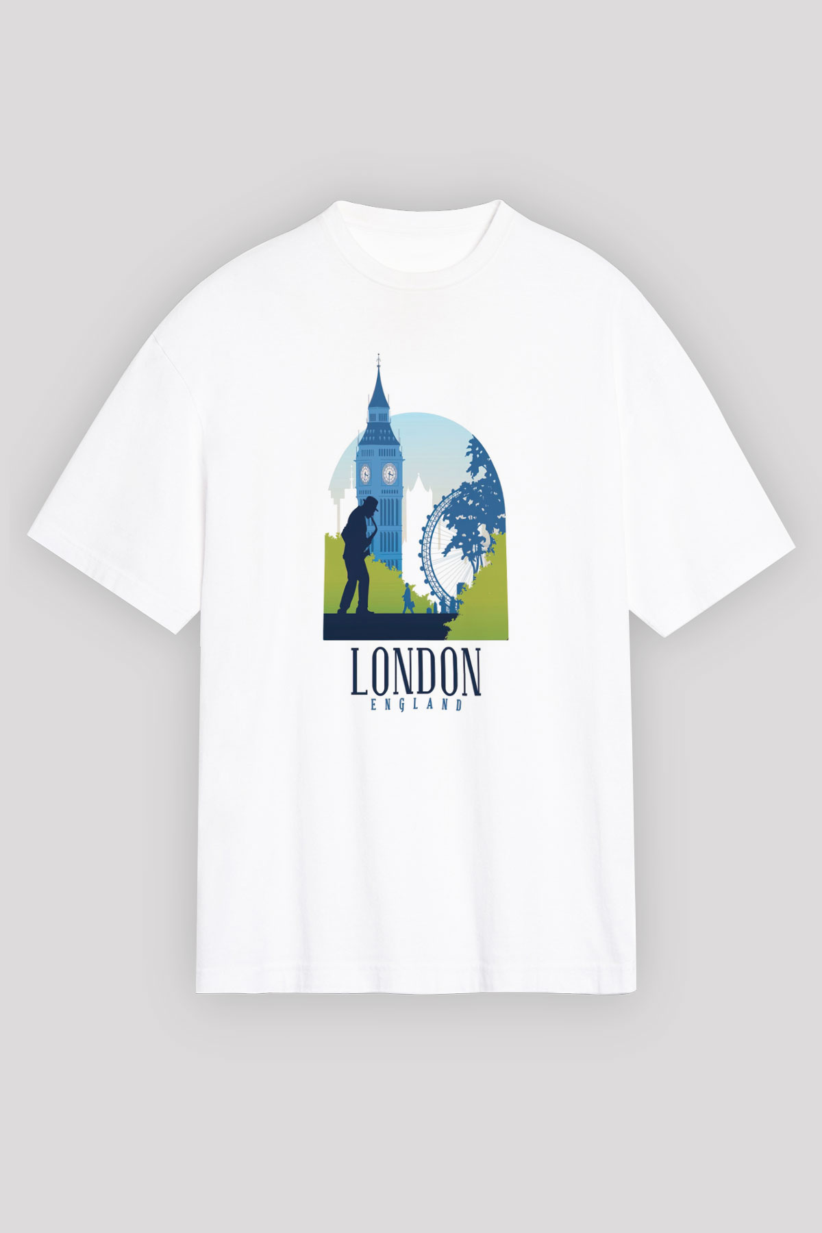 Big Ben Beyaz Unisex Tişört T-Shirt - TişörtFabrikası