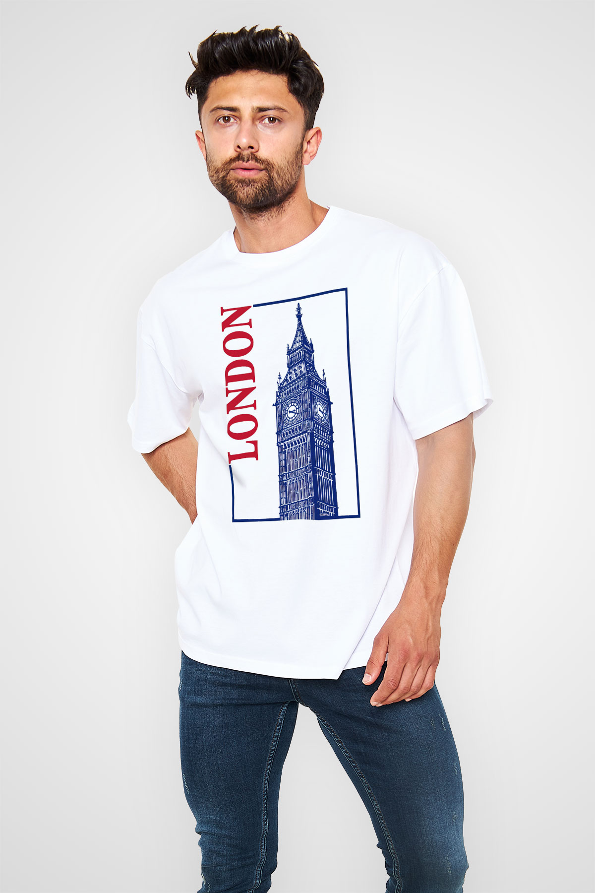 Big Ben Beyaz Unisex Tişört T-Shirt - TişörtFabrikası