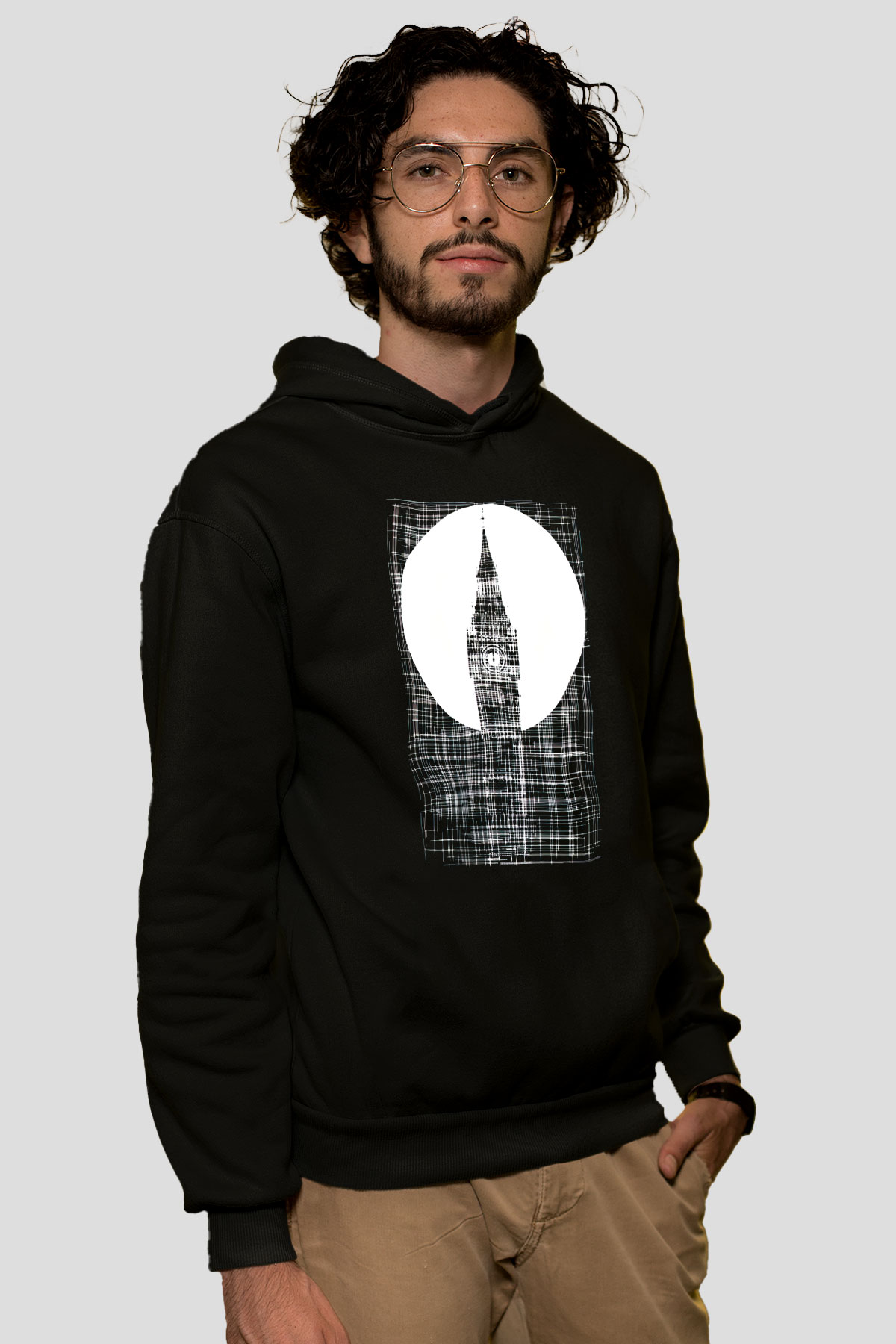 Big Ben Siyah Unisex Hoodie