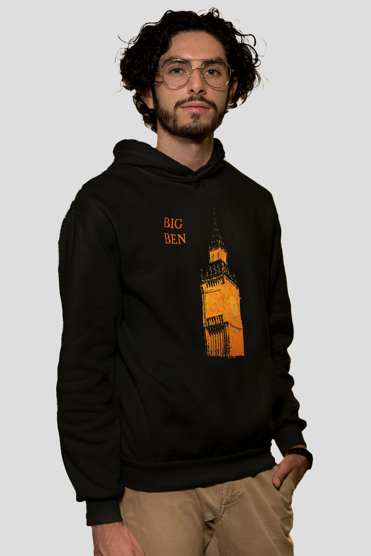 Big Ben Siyah Unisex Hoodie