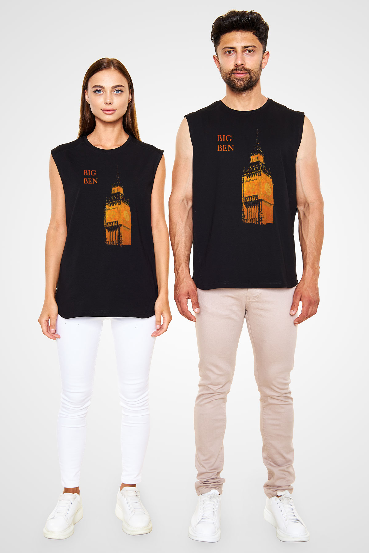 Big Ben Siyah Unisex Kolsuz Tişört