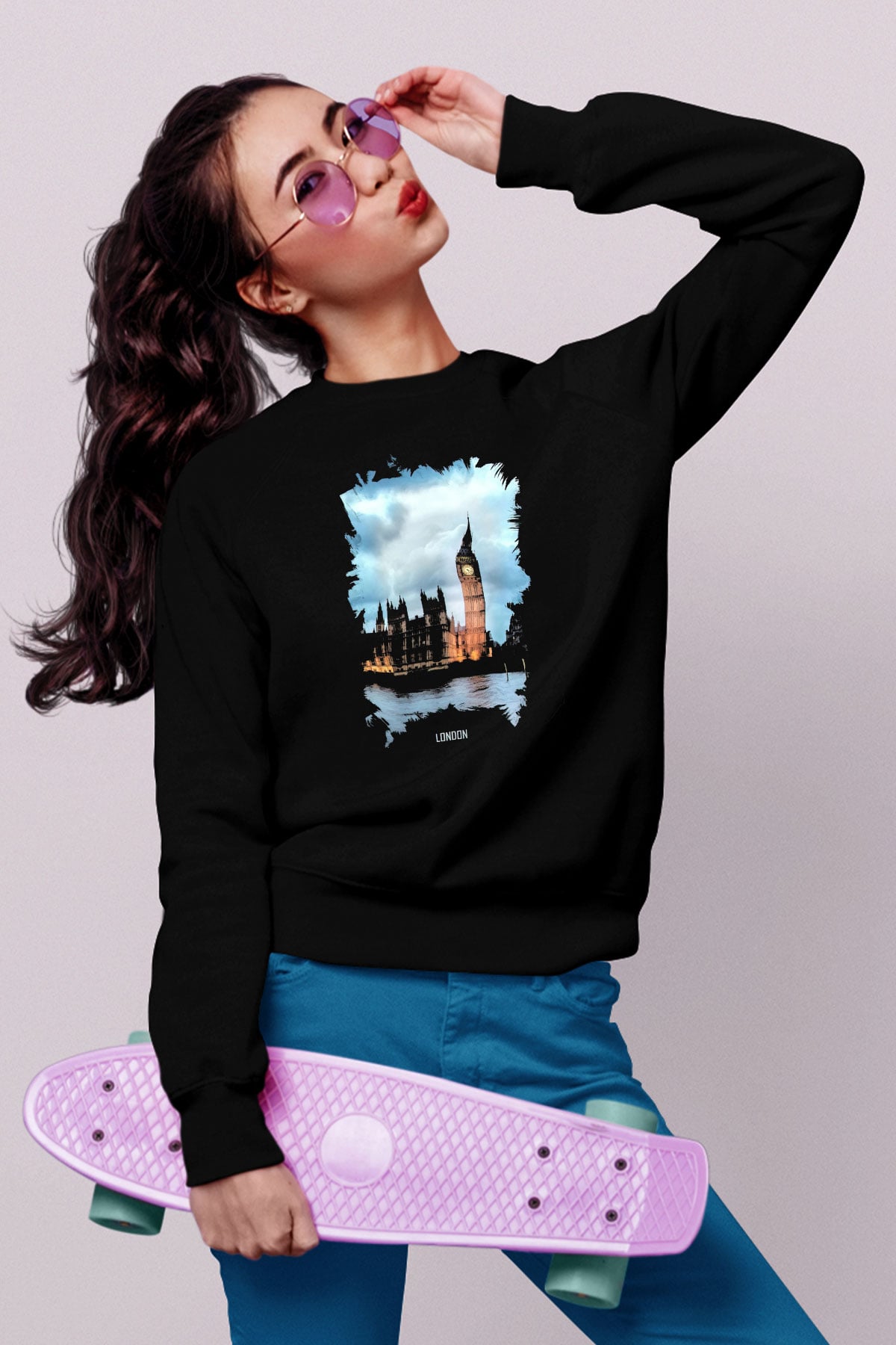 Big Ben Siyah Unisex Sweatshirt