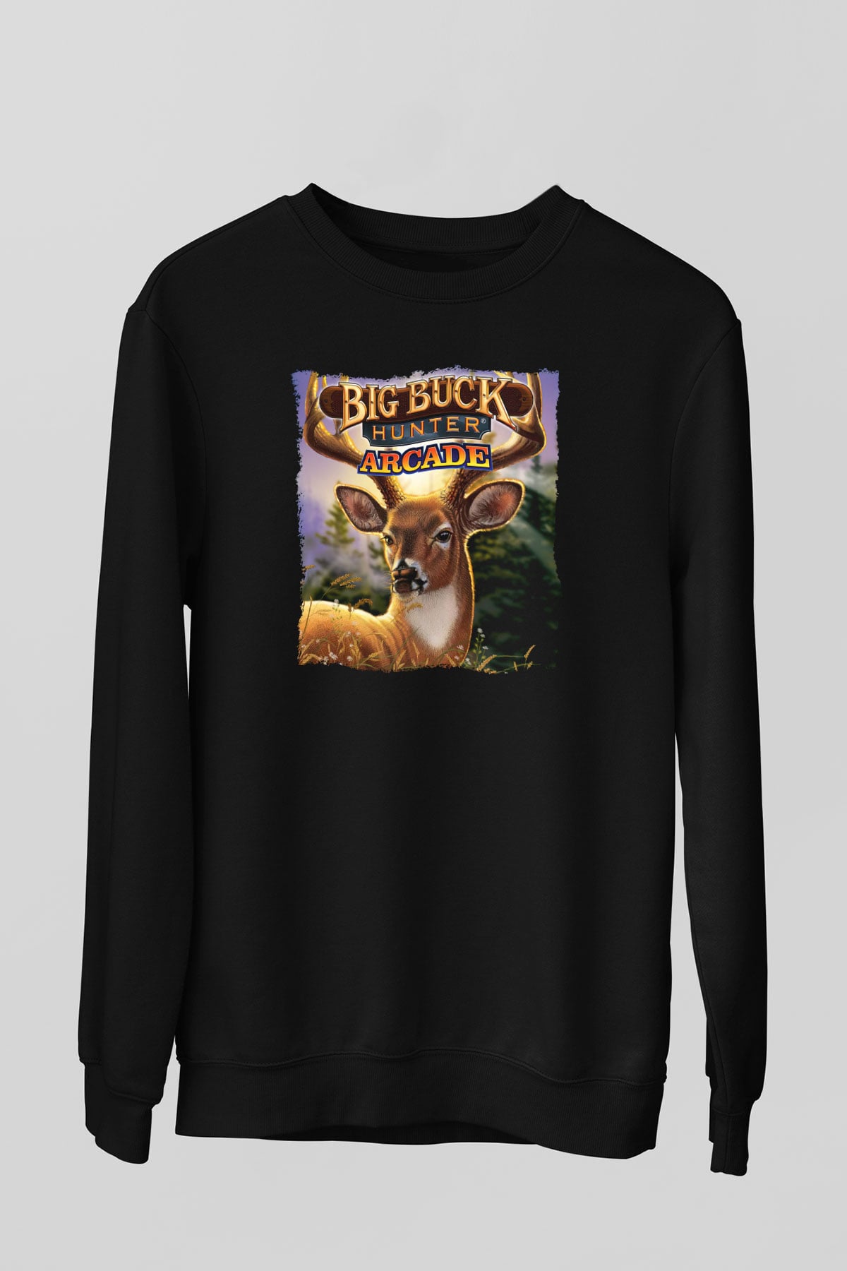Big Buck Hunter Siyah Unisex Sweatshirt