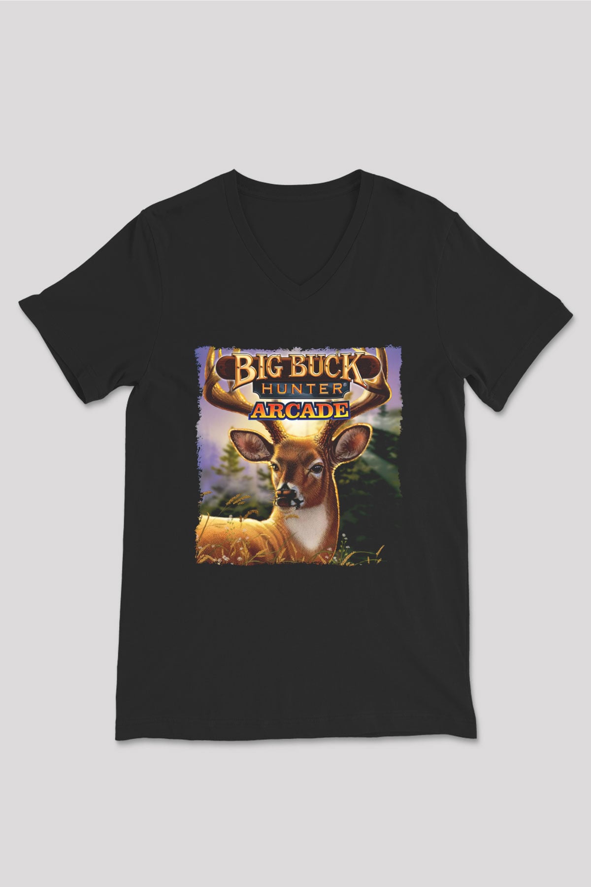 Big Buck Hunter Siyah Unisex V Yaka Tişört