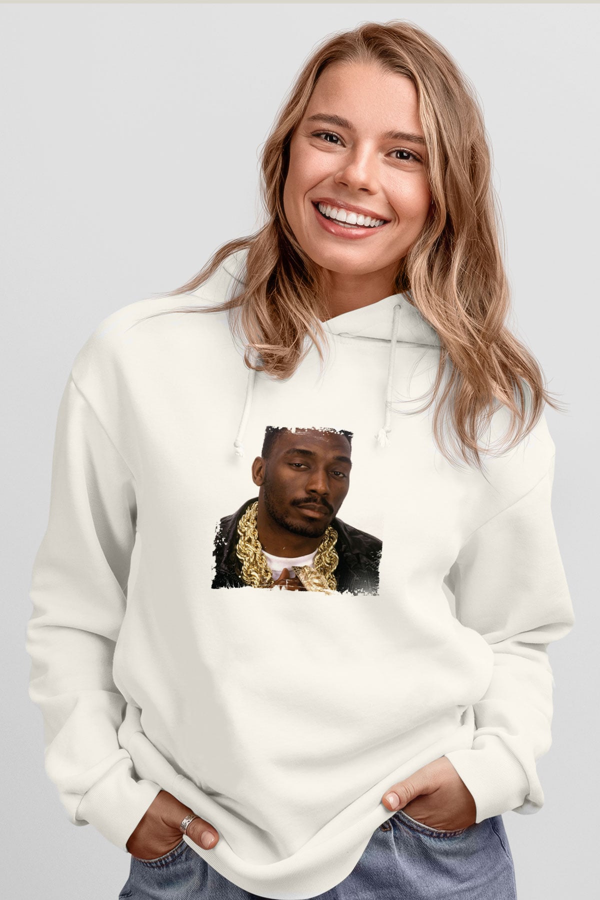 Big Daddy Kane Baskılı Unisex Beyaz Hoodie
