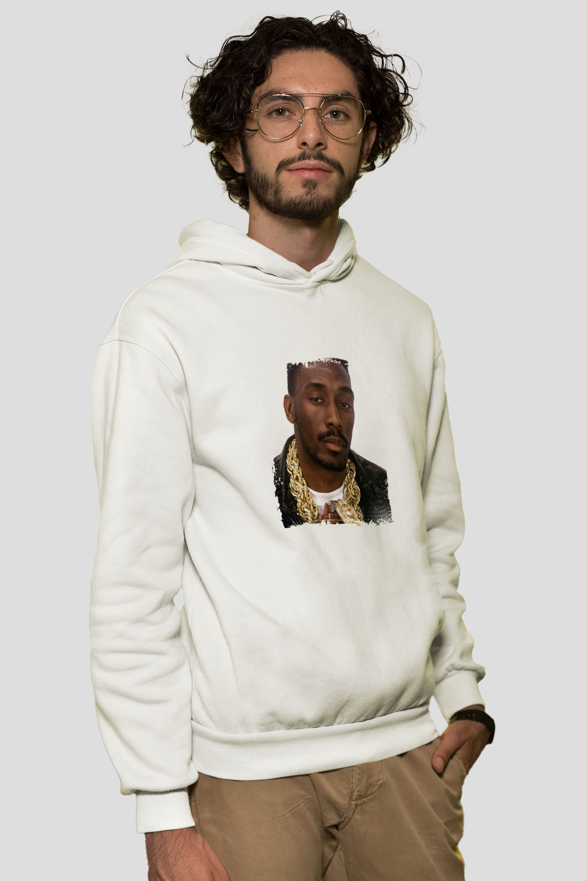 Big Daddy Kane Baskılı Unisex Beyaz Hoodie