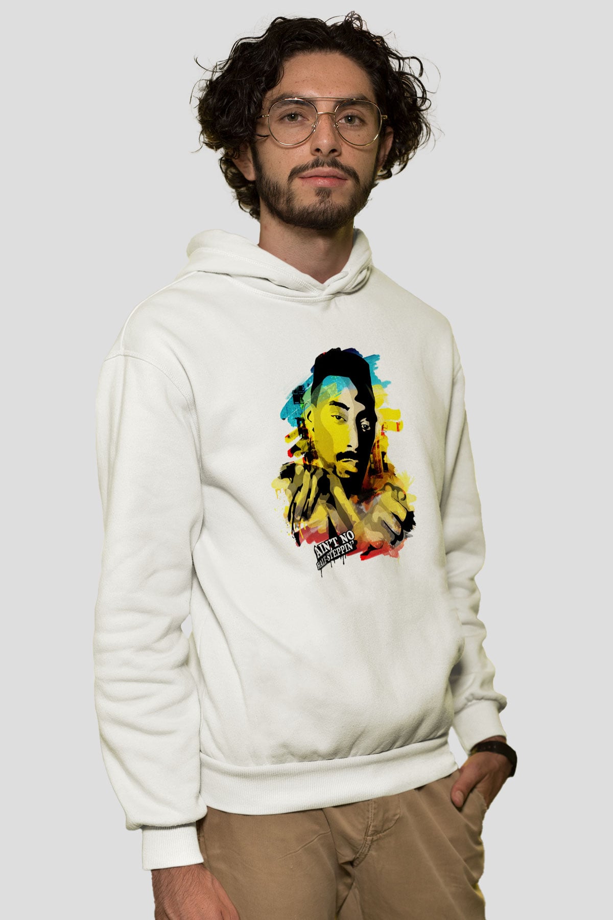 Big Daddy Kane Beyaz Unisex Kapşonlu Sweatshirt