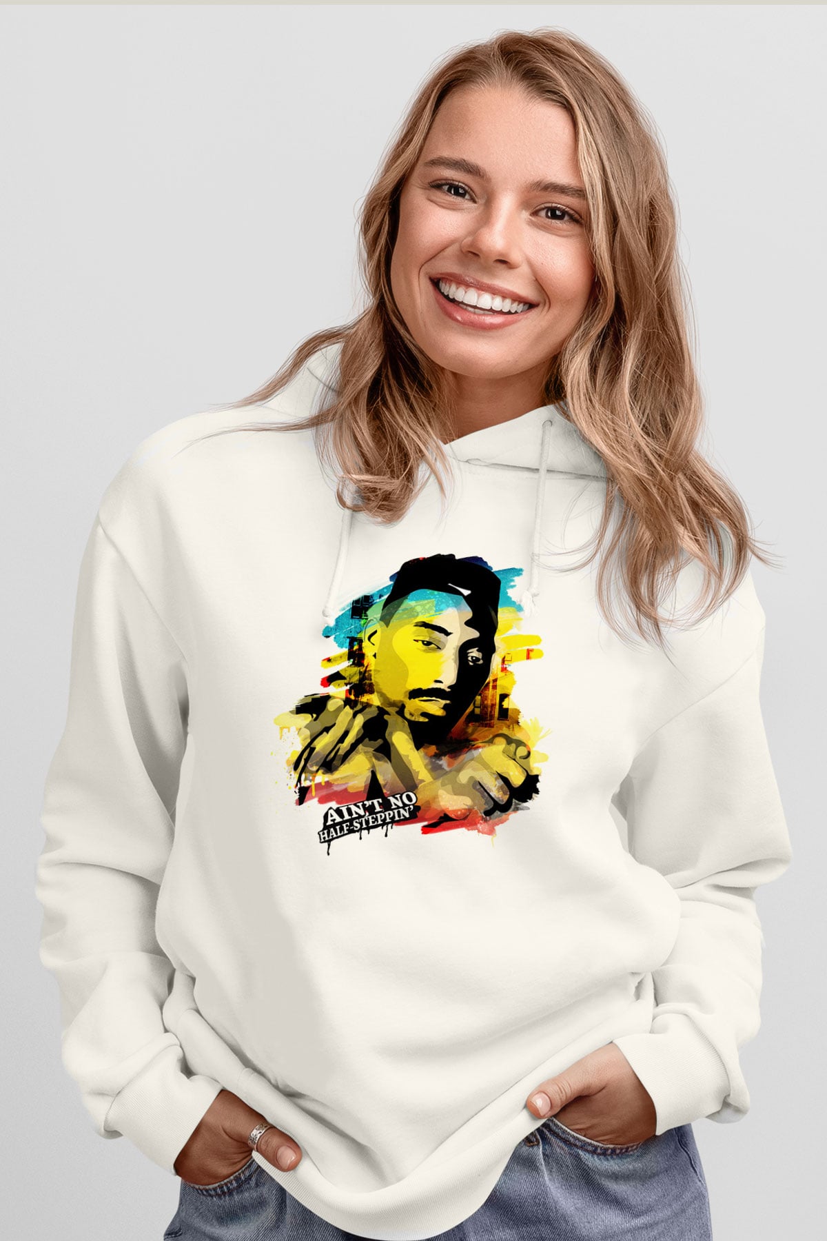 Big Daddy Kane Beyaz Unisex Kapşonlu Sweatshirt