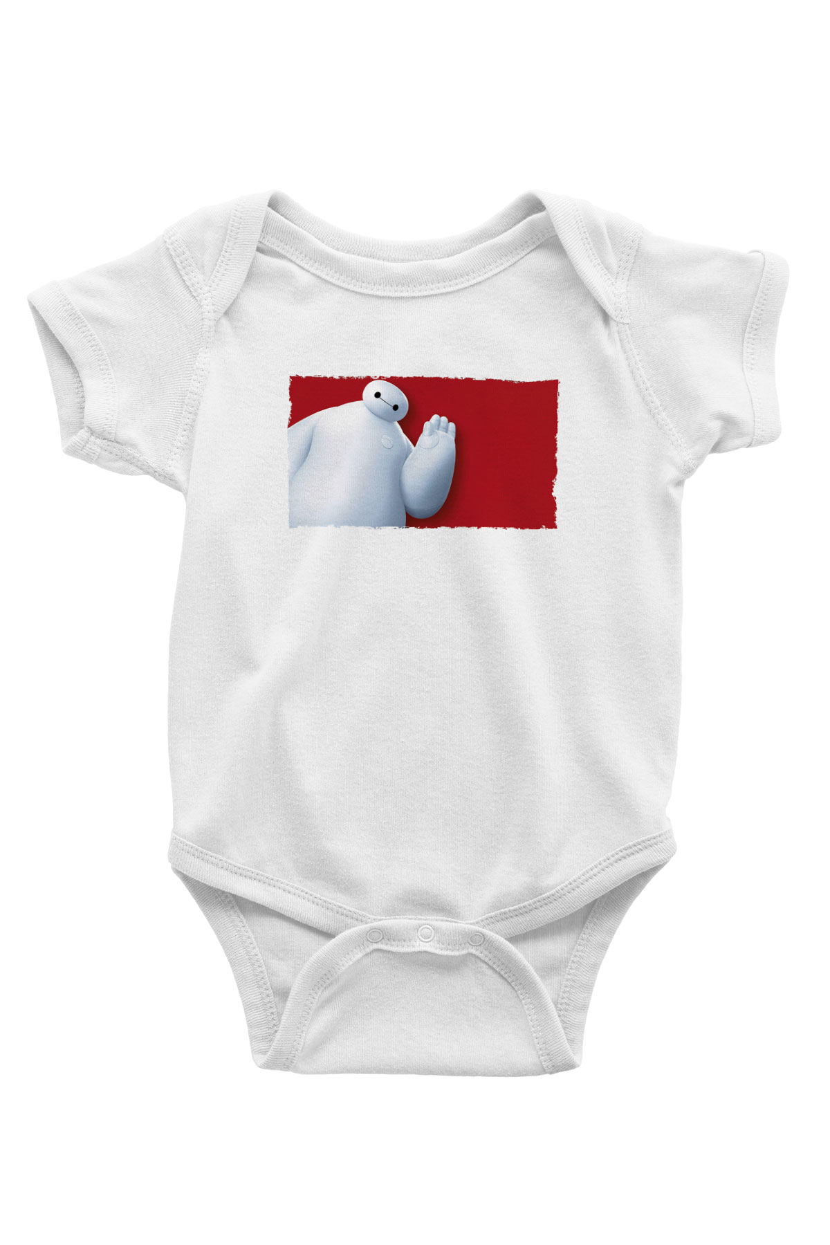Big Hero Baskılı Beyaz Unisex Bebek Body - Zıbın