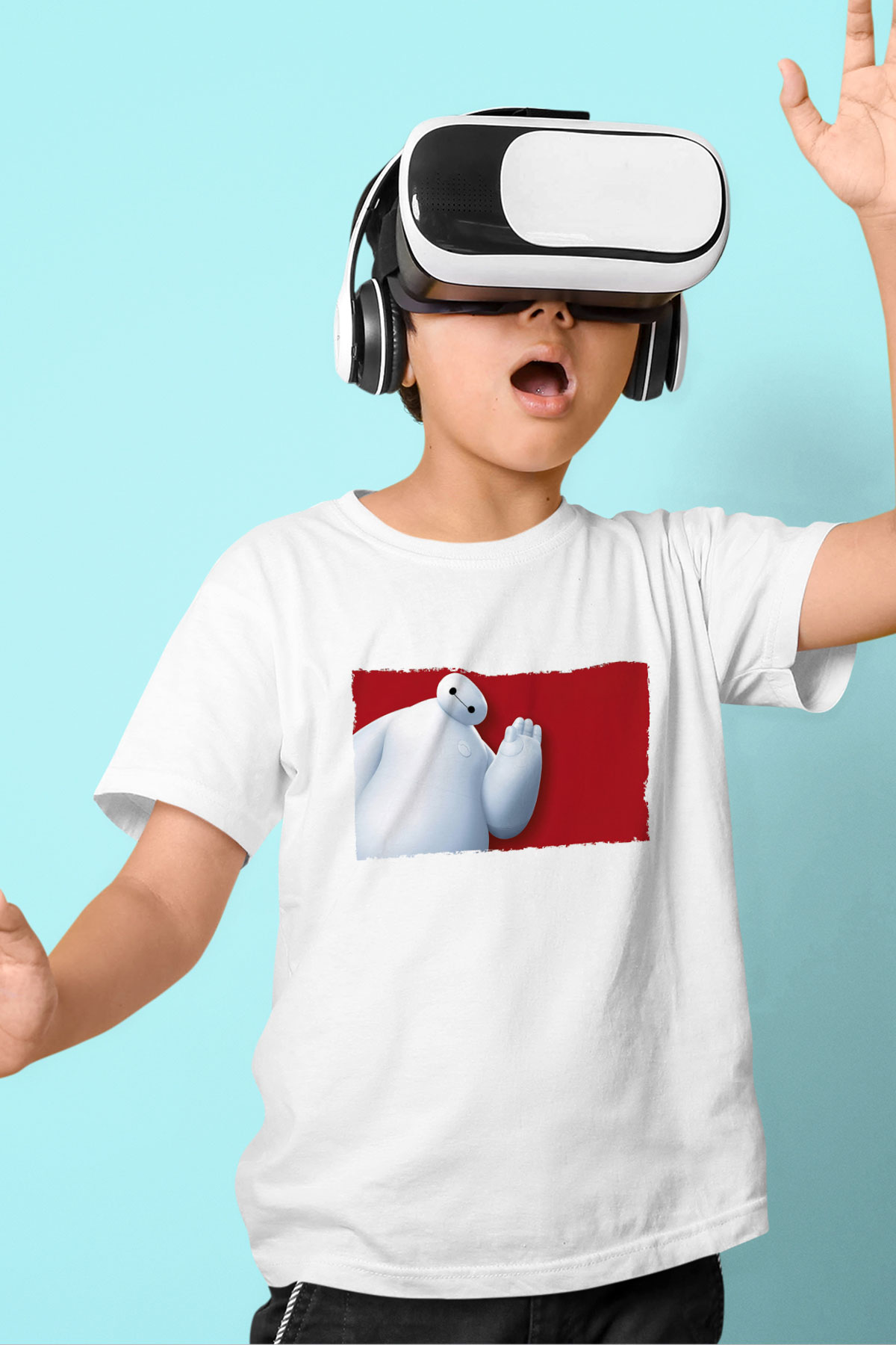Big Hero Baskılı Beyaz Unisex Çocuk Tişört