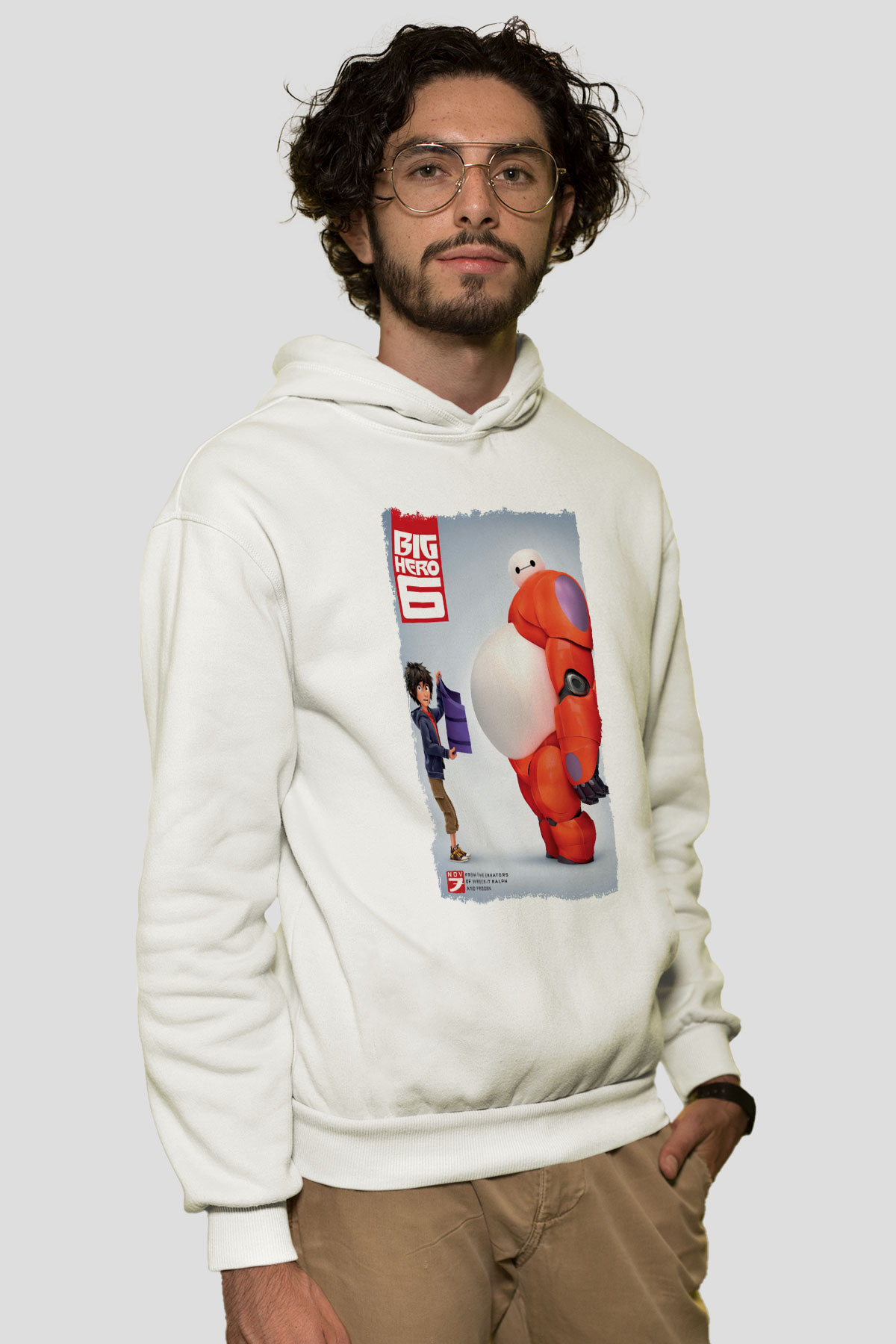 Big Hero Beyaz Unisex Hoodie