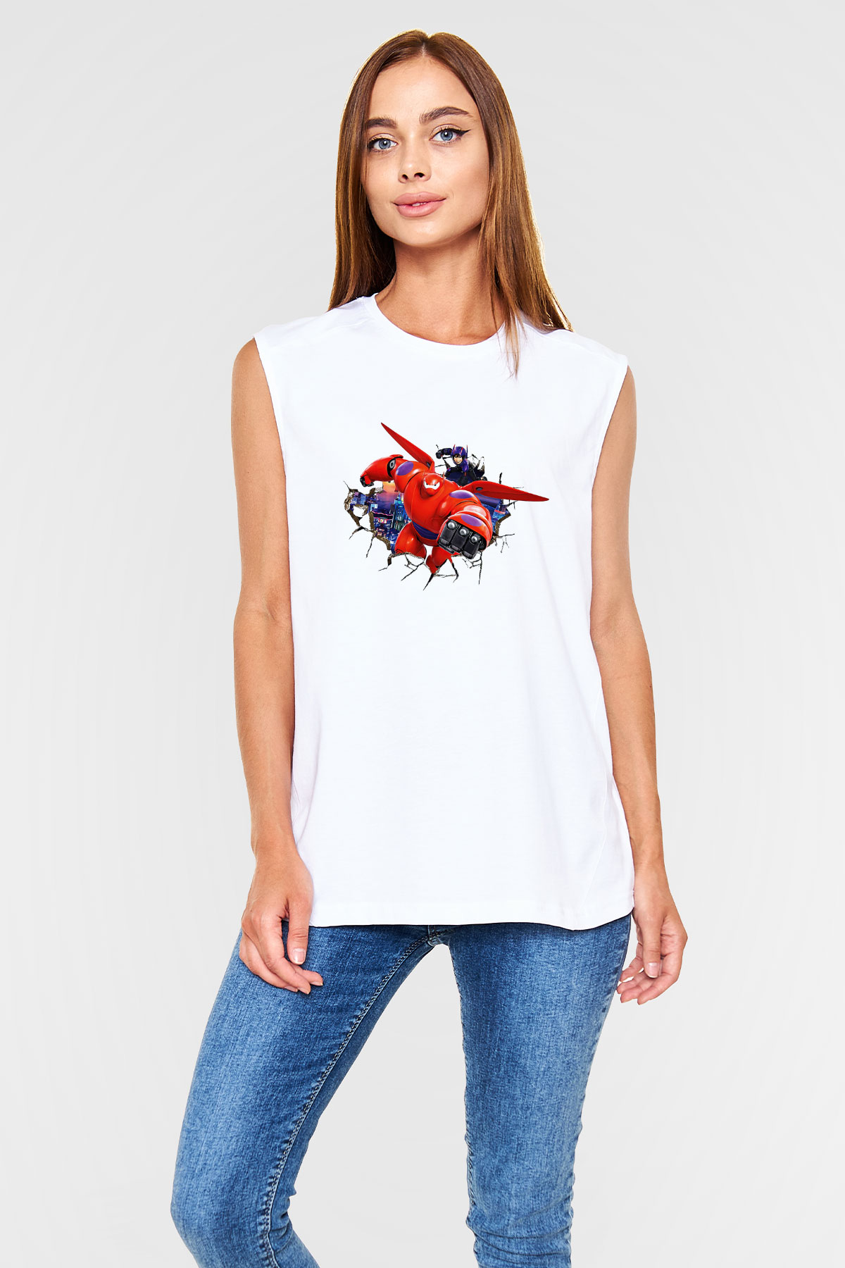 Big Hero Beyaz Unisex Kolsuz Tişört