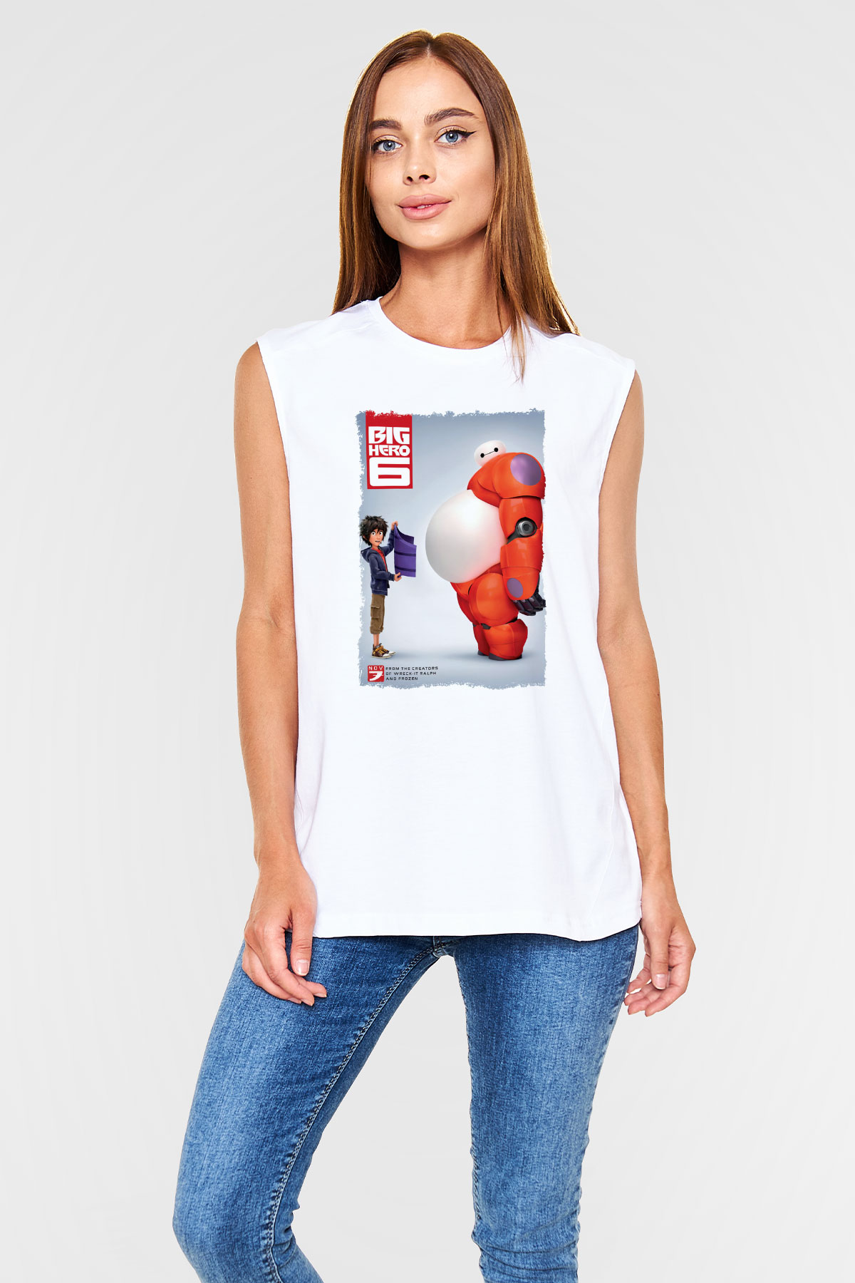 Big Hero Beyaz Unisex Kolsuz Tişört