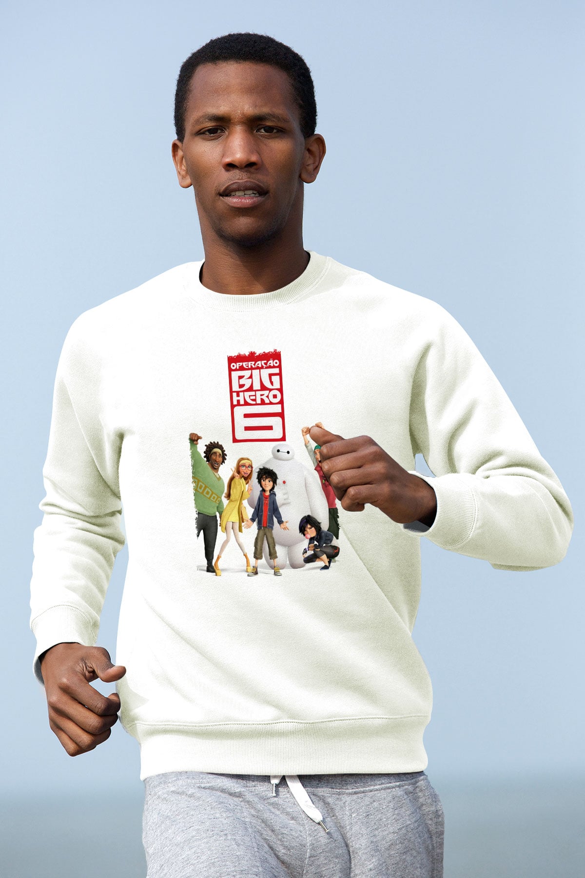 Big Hero Beyaz Unisex Sweatshirt