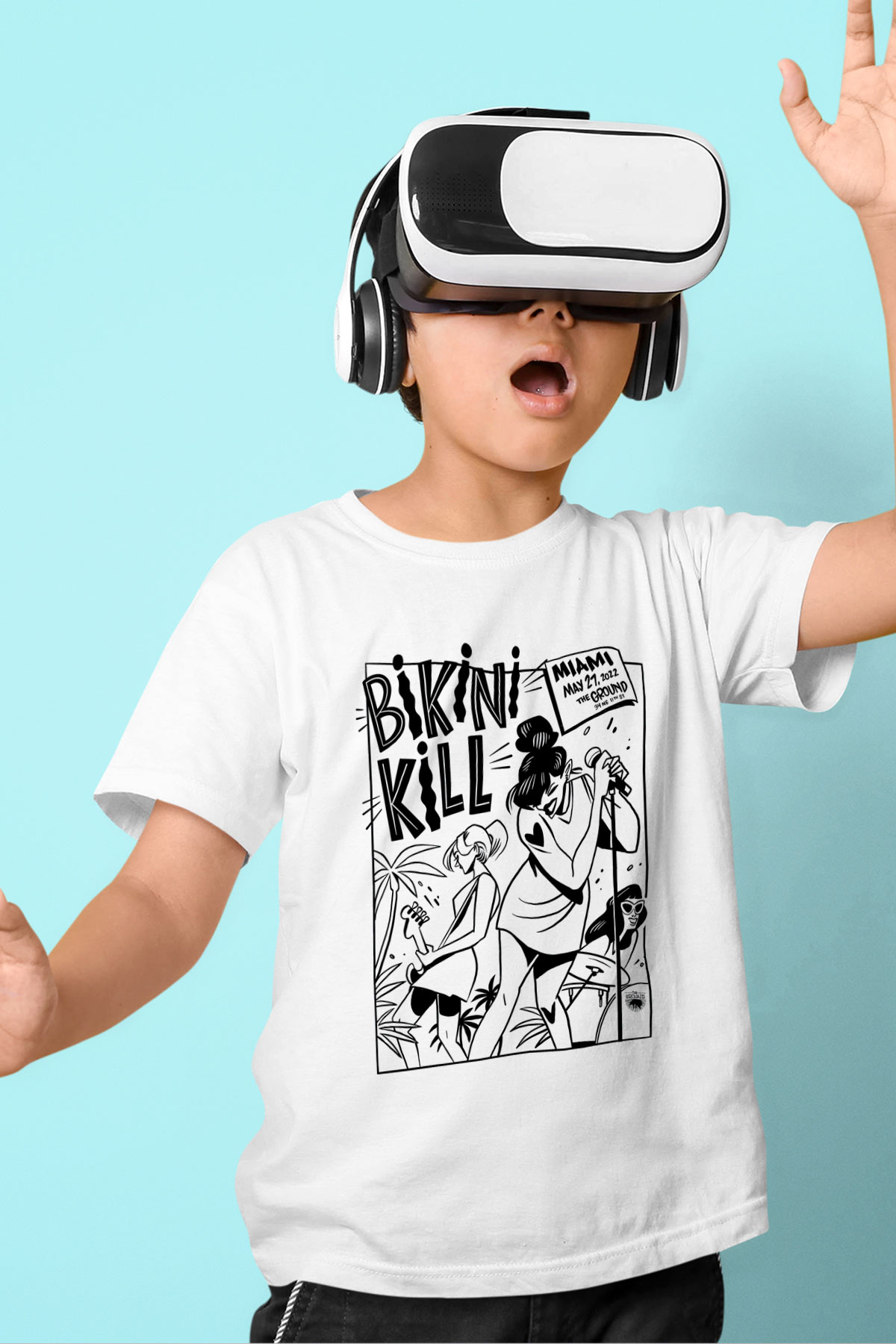 Bikini Kill Baskılı Beyaz Unisex Beyaz Çocuk Tişört - Tshirt