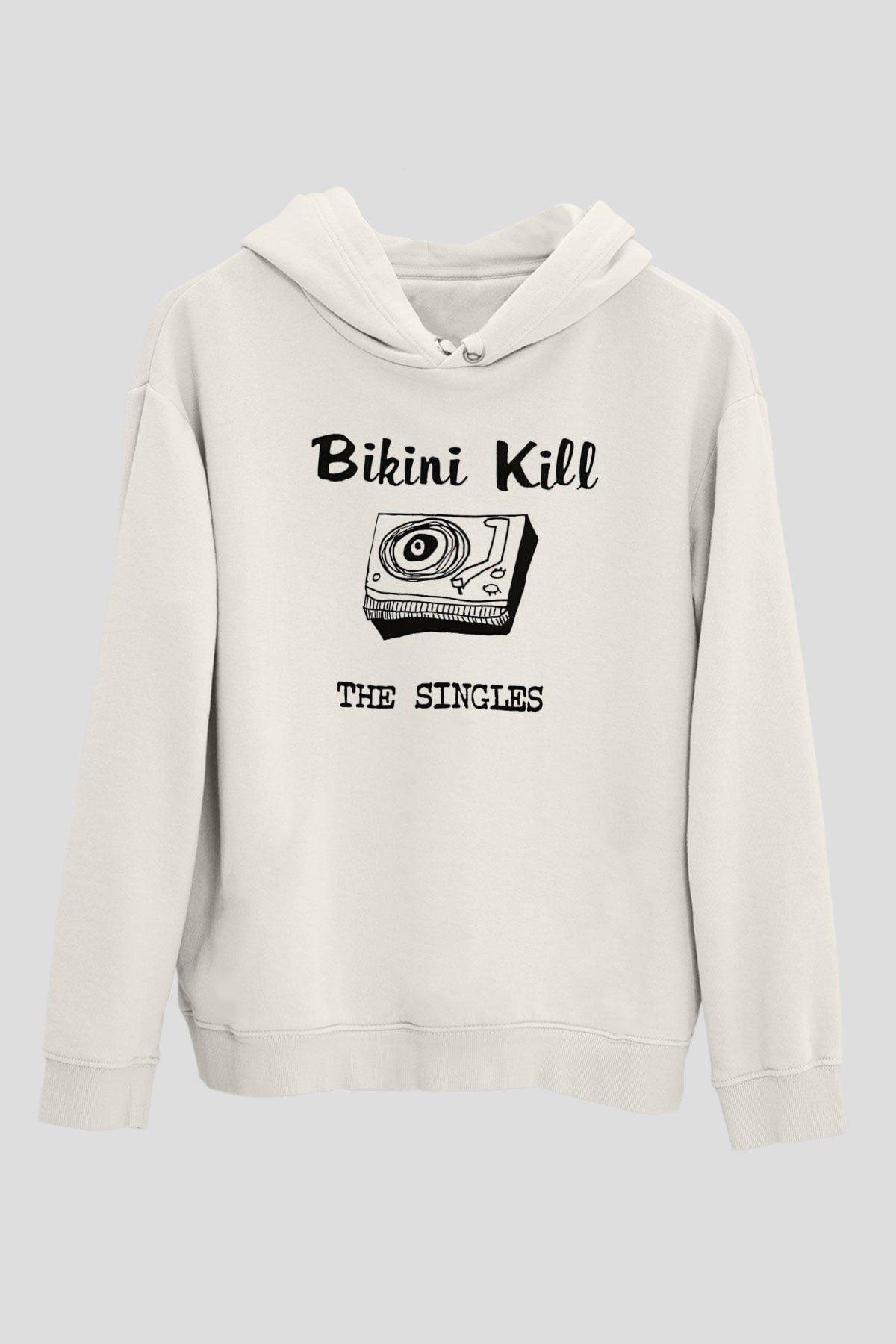 Bikini Kill Baskılı Beyaz Unisex Kapüşonlu Sweatshirt