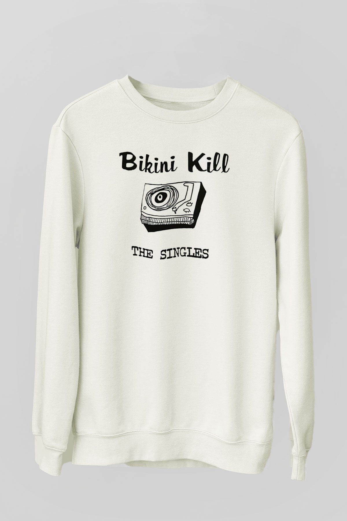 Bikini Kill Baskılı Beyaz Unisex Sweatshirt