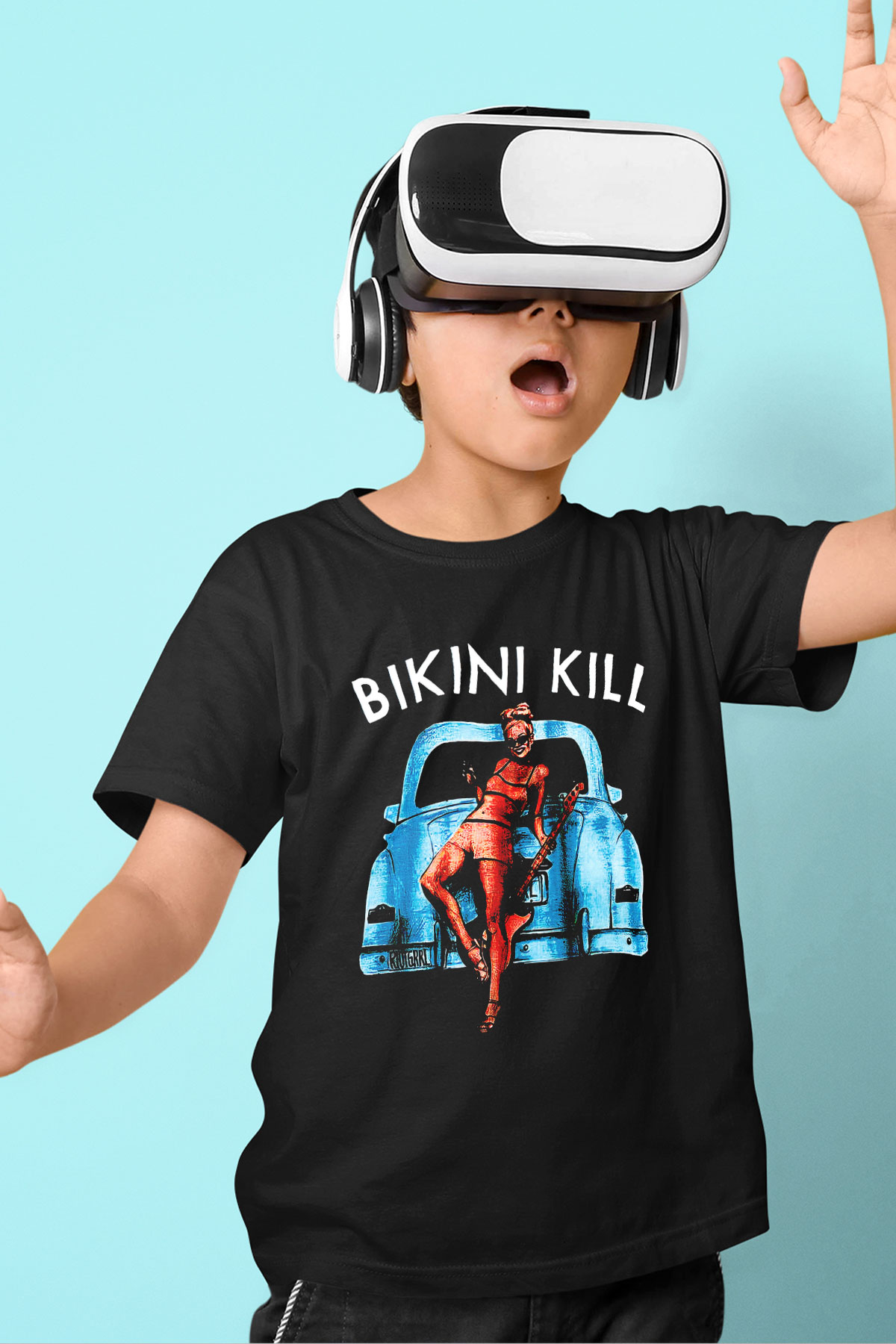 Bikini Kill Baskılı Unisex Siyah Çocuk Tişört - Tshirt