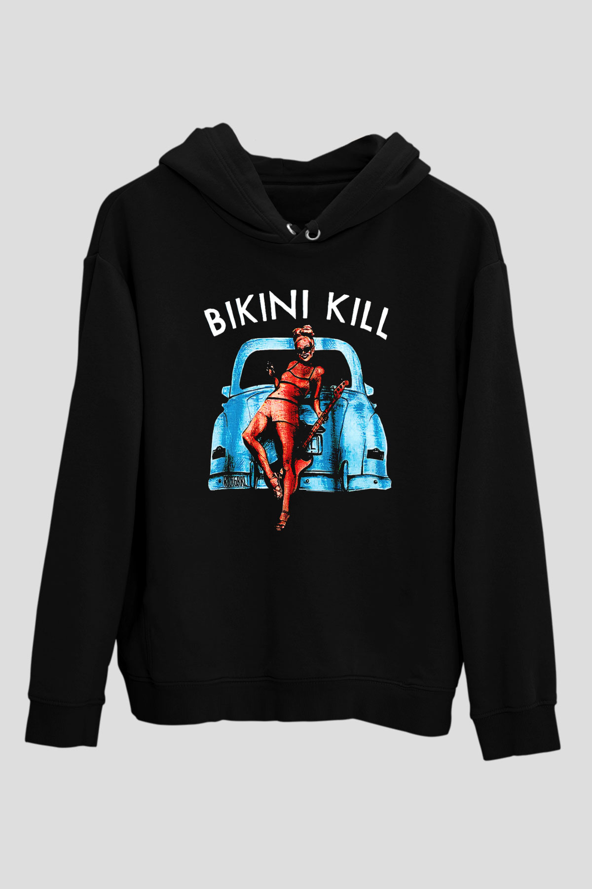 Bikini Kill Baskılı Unisex Siyah Kapüşonlu Sweatshirt