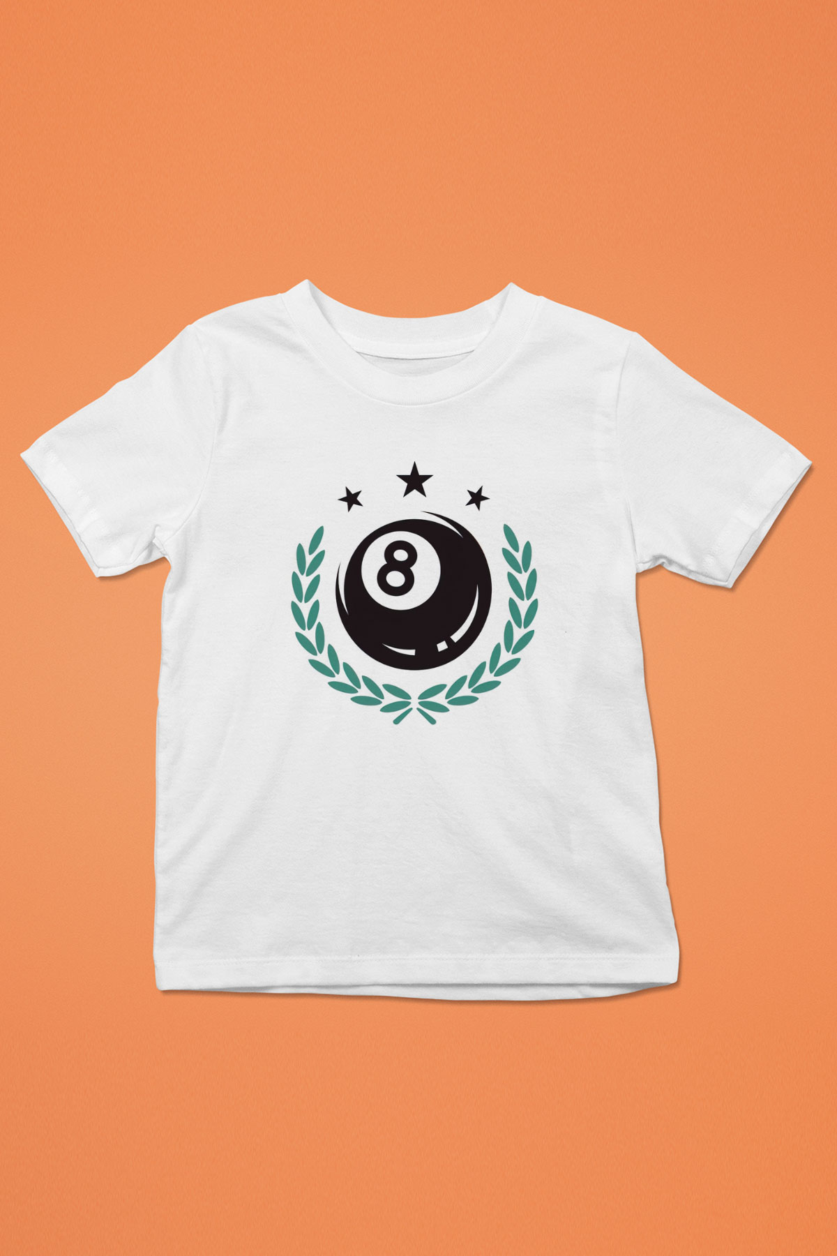 Bilardo Beyaz Unisex Çocuk Tişört