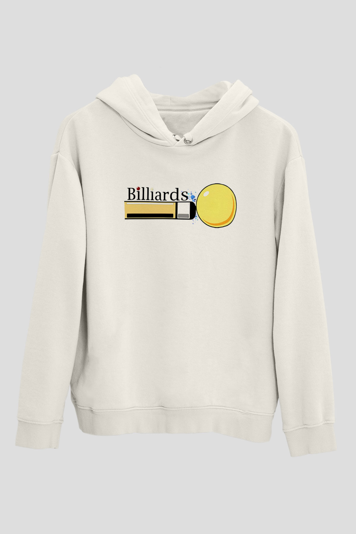 Bilardo Beyaz Unisex Hoodie