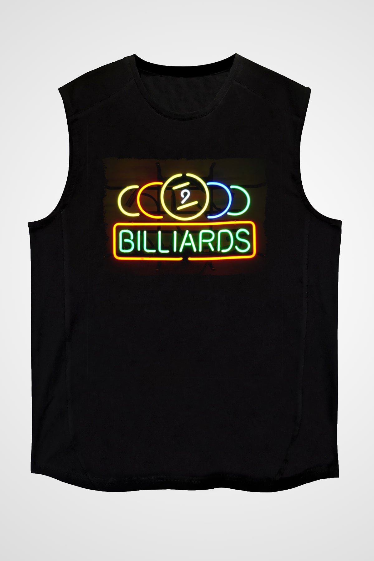 Bilardo Siyah Unisex Kolsuz Tişört