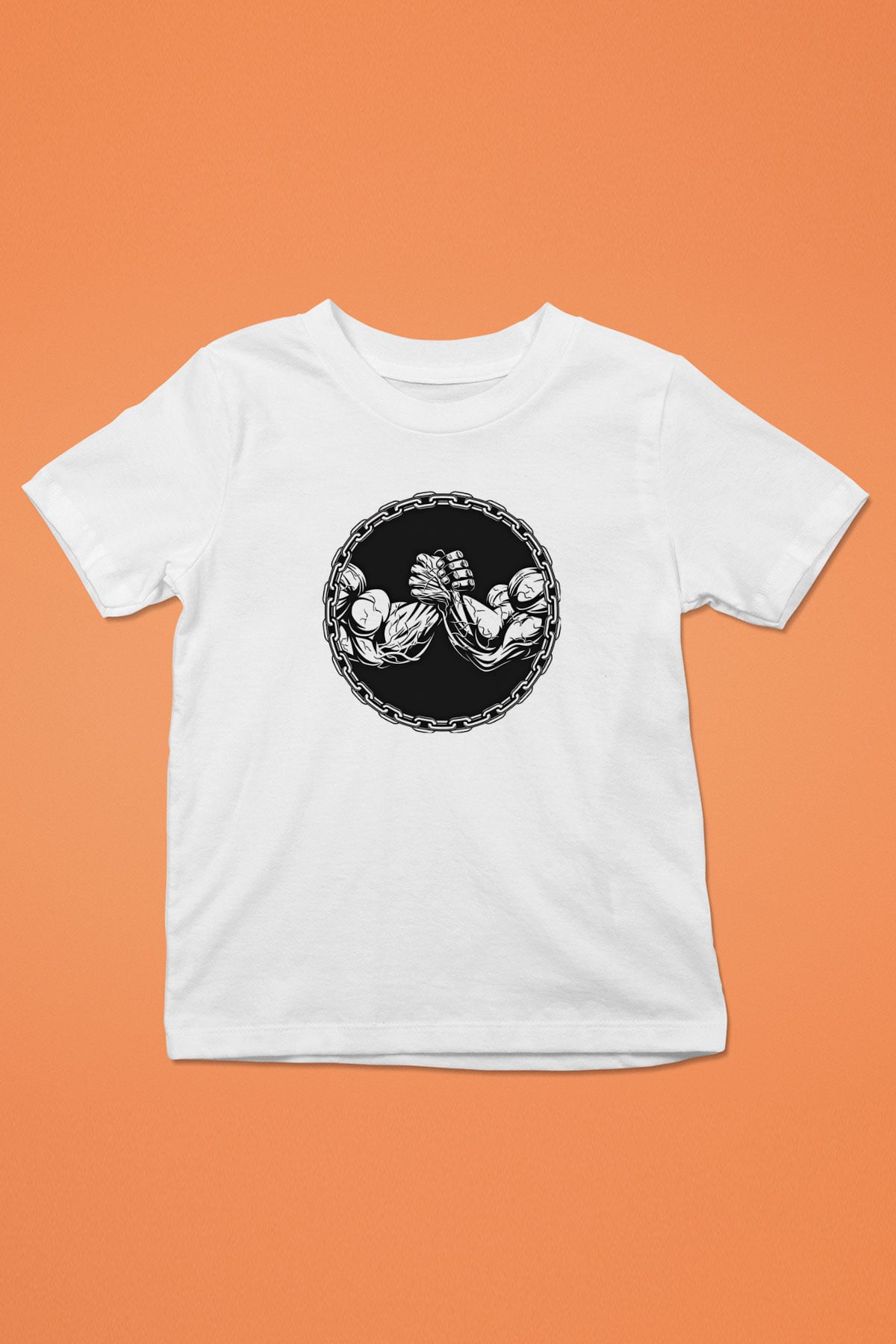 Bilek Güreşi Baskılı Unisex Beyaz Çocuk Tişört - Tshirt