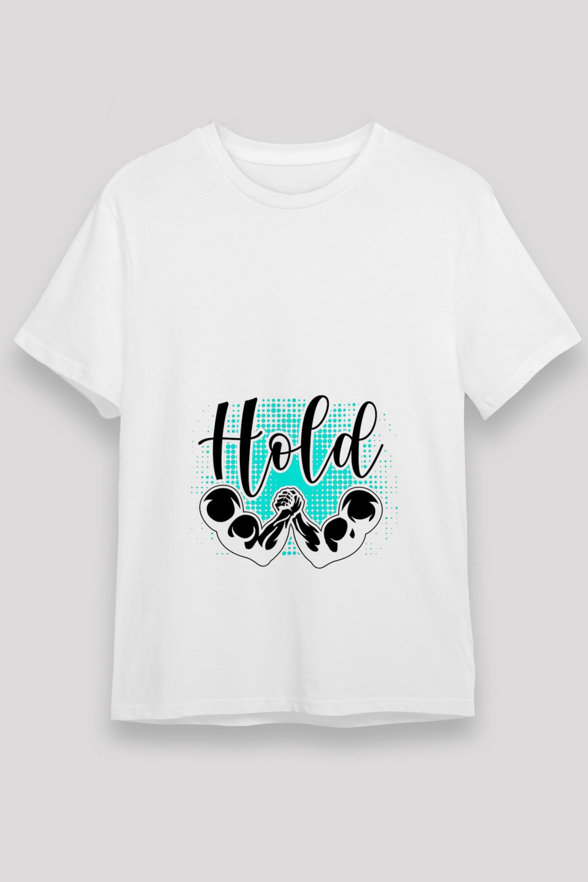 Bilek Güreşi Baskılı Unisex Beyaz Tişört - Tshirt